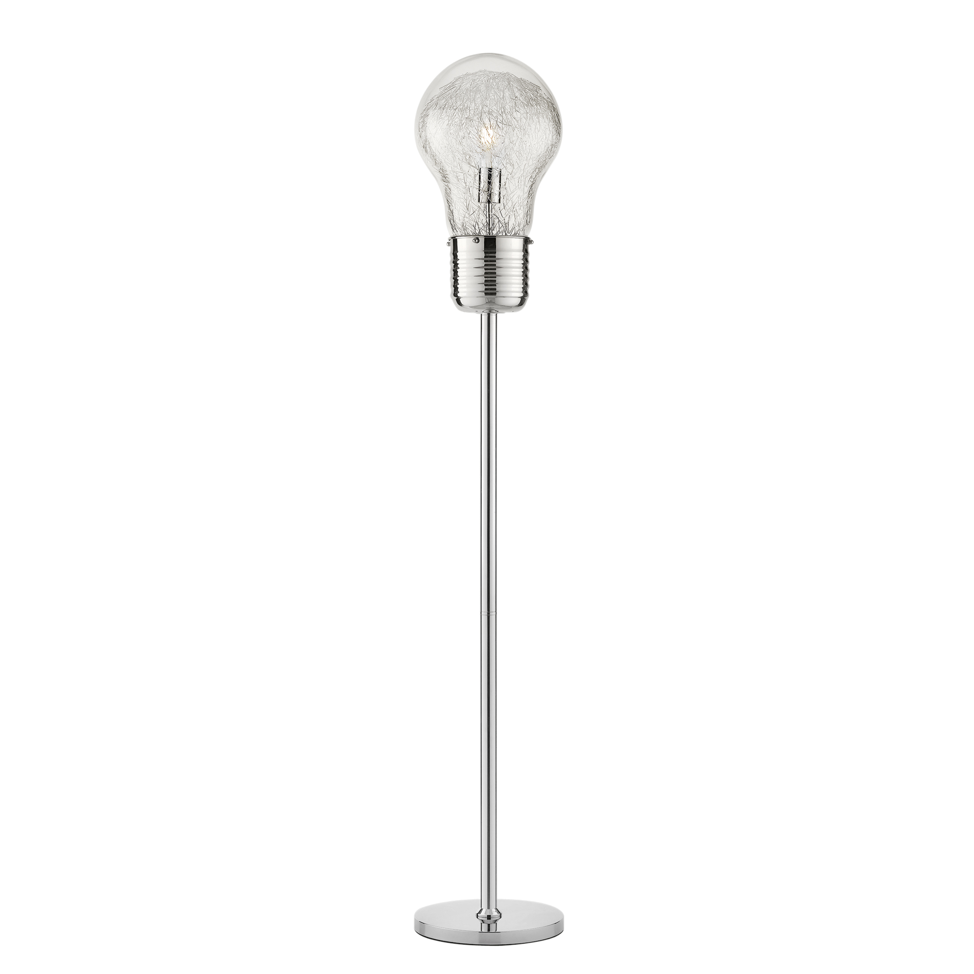 LAMPADINA floor lamp in chrome aluminium with glass diffuser - Luce Ambiente e Design