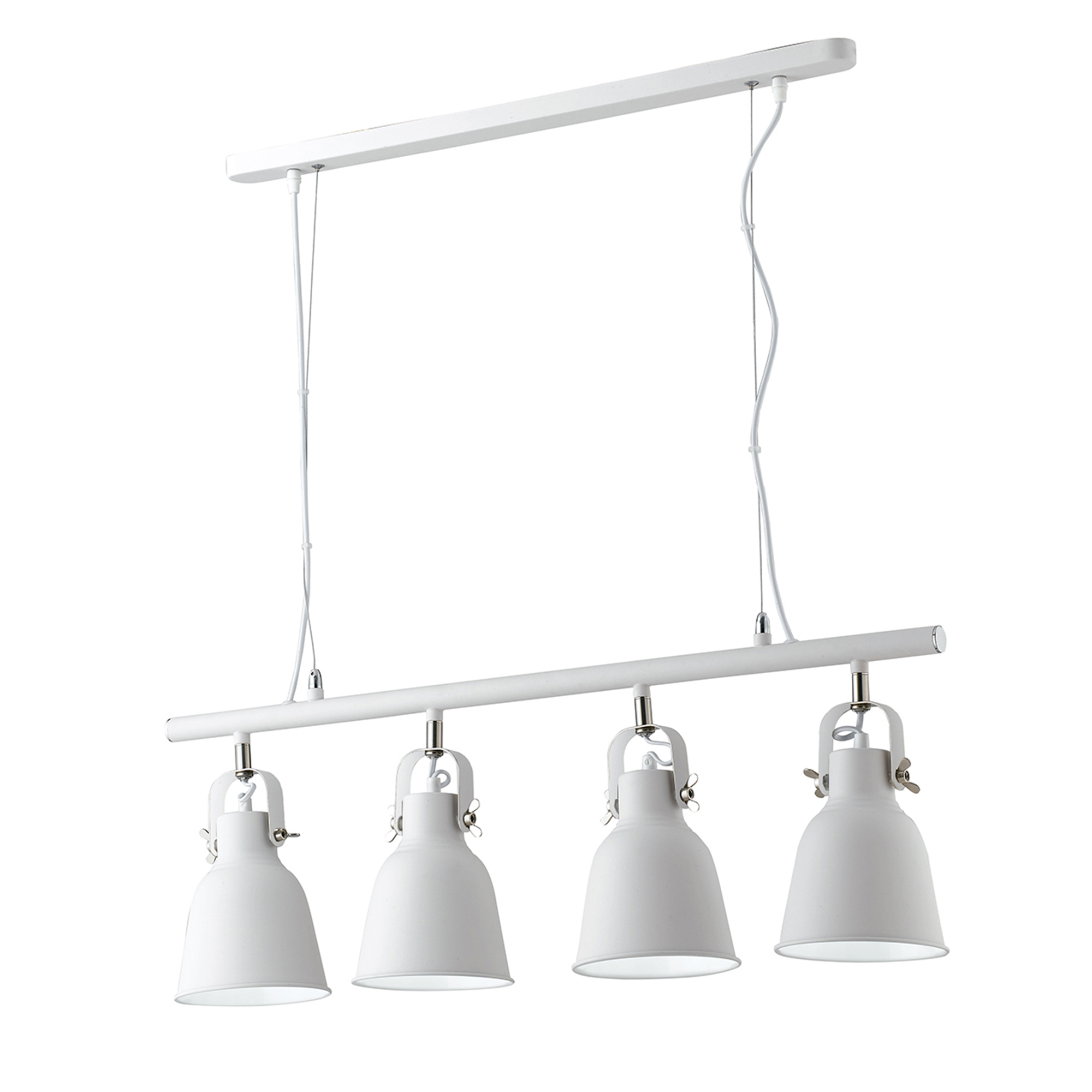 SOSPENSIONE LEGEND BIANCA/NICKEL 4XE27 85,5X15,5X31,3CM - Luce Ambiente e Design