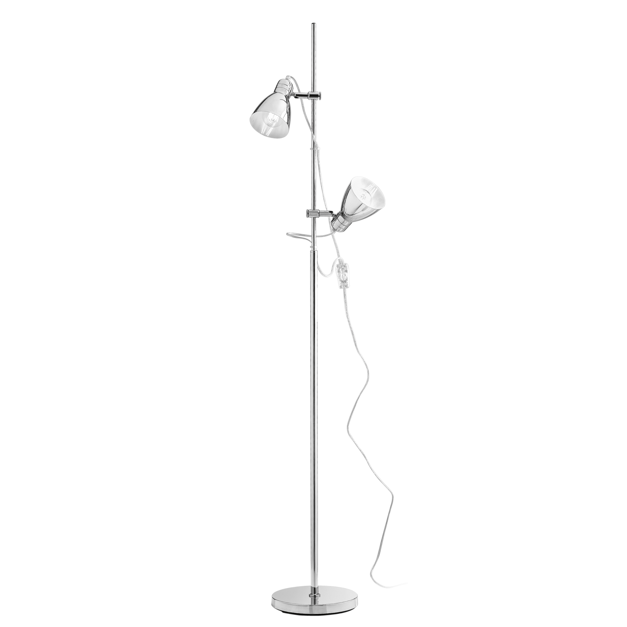 LEMONDE floor lamp in chrome metal with two adjustable diffusers - Luce Ambiente e Design