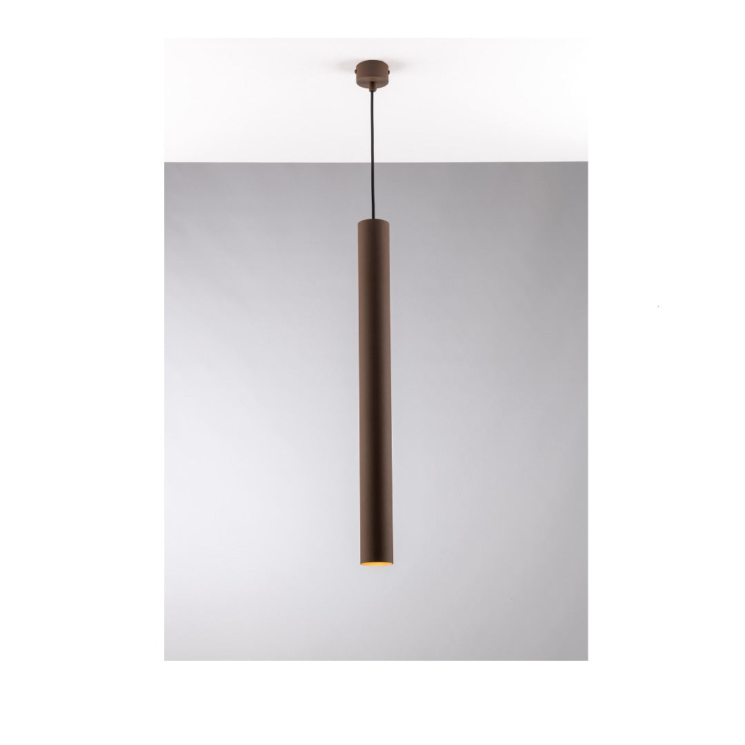 SOSPENSIONE FLUKE TONDA CORTEN 1XGU10 5,5X5,5X60CM - Luce Ambiente e Design
