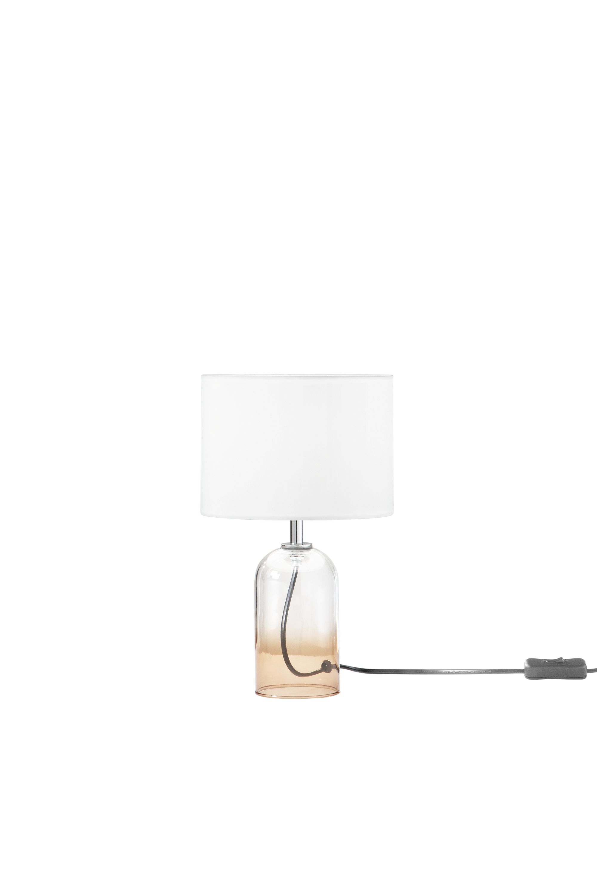 LUME LONDON AMBRA IN VETRO E PARALUME IN TESSUTO 1XE14 STRUTTURA D18X30.1CM PARALUME D18X15CM - Luce Ambiente e Design