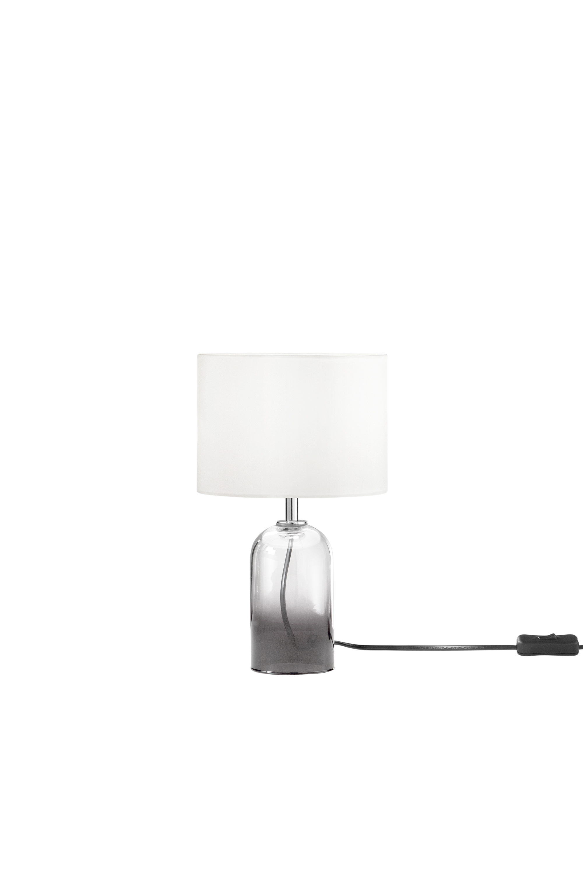 LUME LONDON GRIGIO IN VETRO E PARALUME IN TESSUTO 1XE14 STRUTTURA D18X30.1CM PARALUME D18X15CM - Luce Ambiente e Design