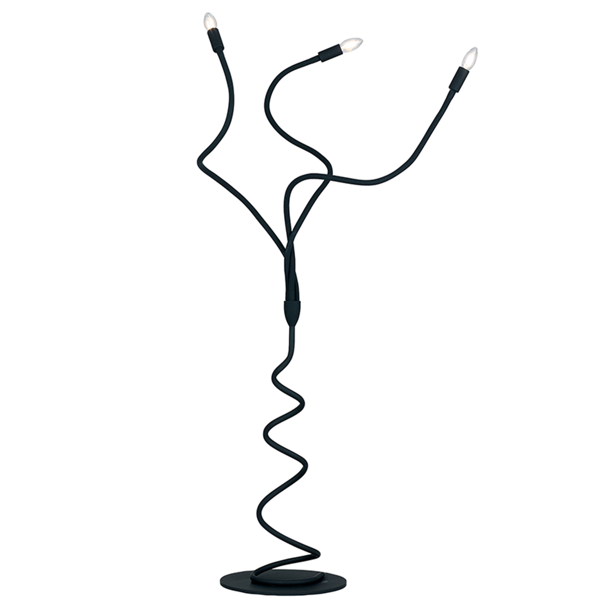 LOVER floor lamp in black metal with 3 flexible arms - Luce Ambiente e Design