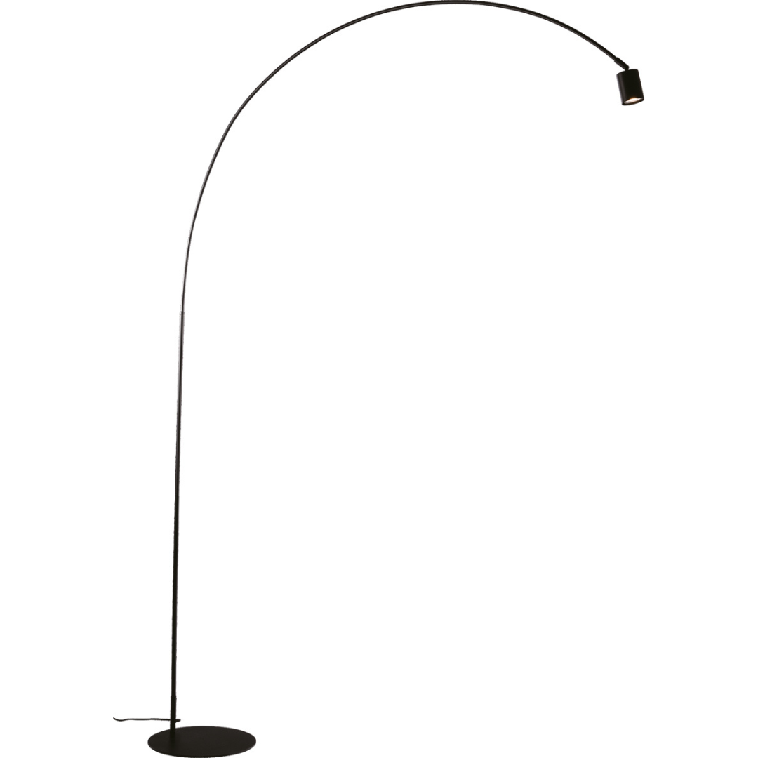 MAISON curved floor lamp in black metal with adjustable light point - Luce Ambiente e Design
