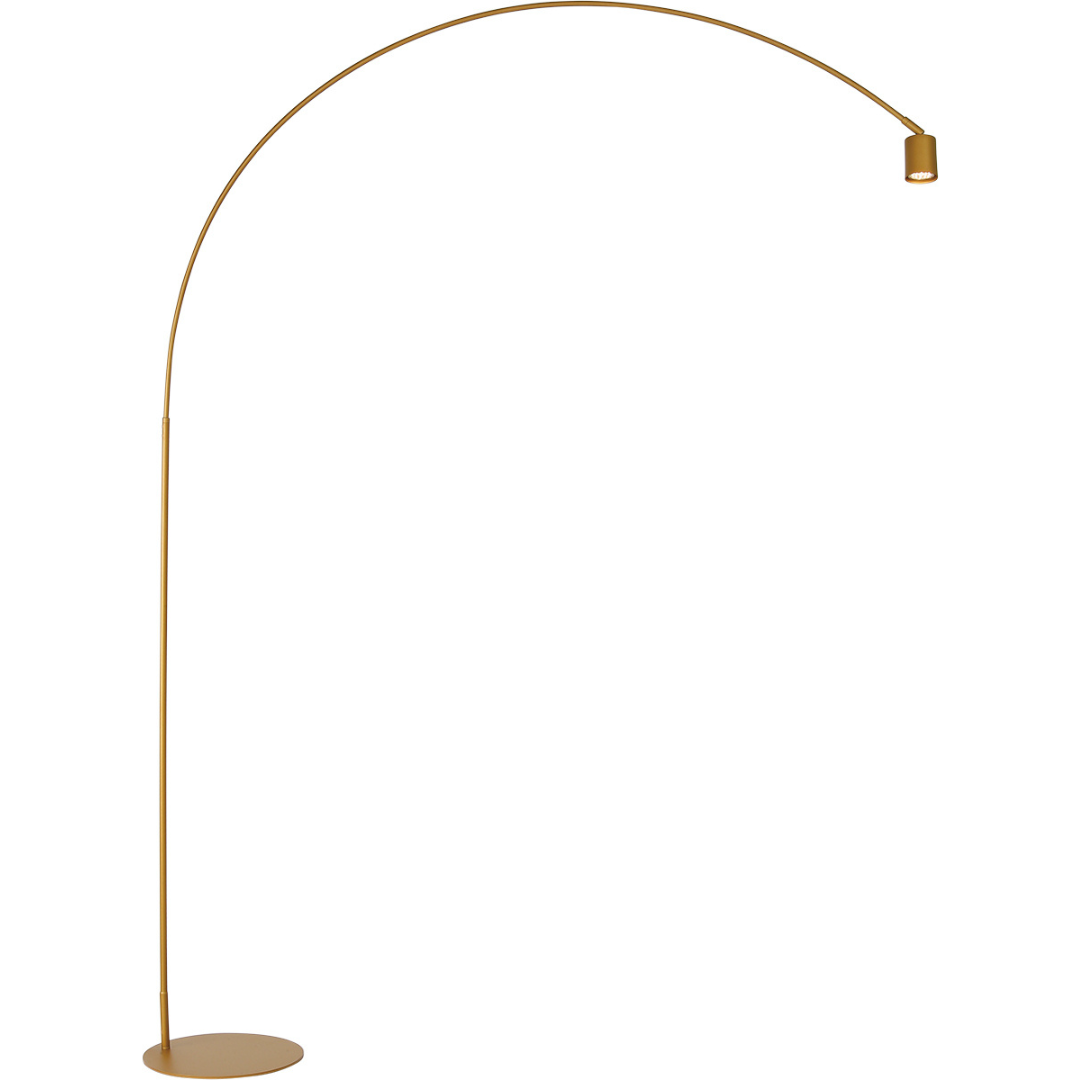MAISON curved floor lamp in gold metal with adjustable light point - Luce Ambiente e Design
