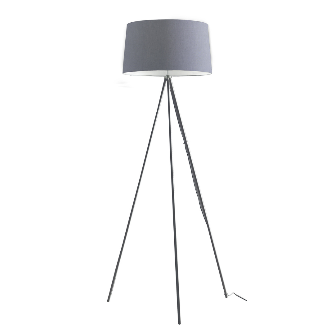 MARILYN floor lamp in grey metal with cotton shade - Luce Ambiente e Design