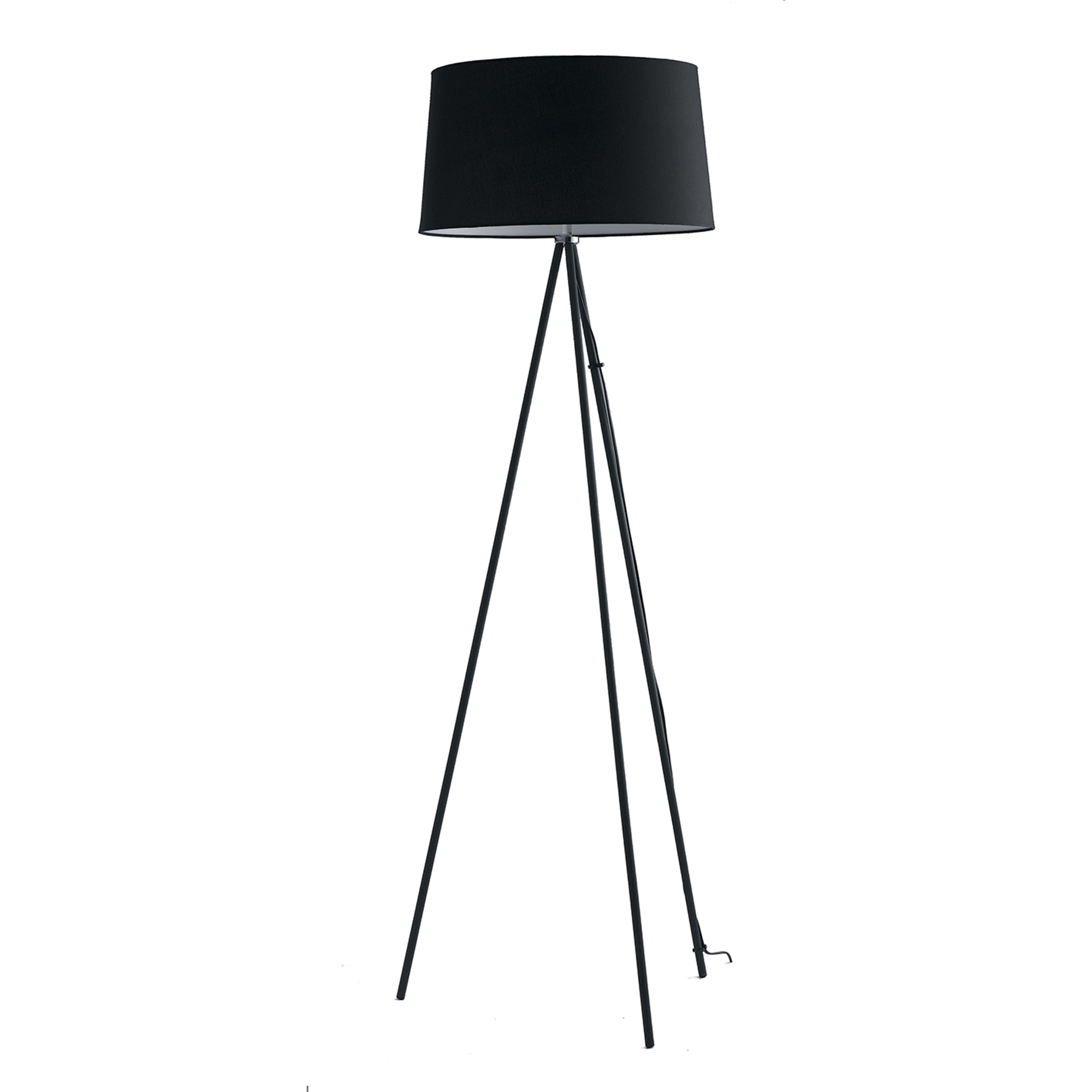 MARILYN floor lamp in black metal with cotton shade - Luce Ambiente e Design