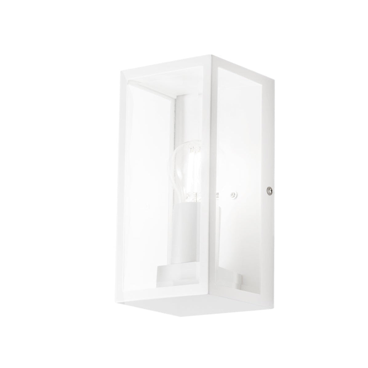 MONDRIAN outdoor wall light in white metal and glass - Intec