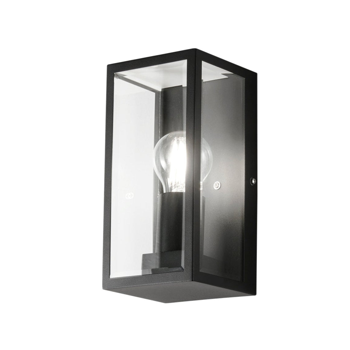 MONDRIAN outdoor wall light in black metal and glass - Intec