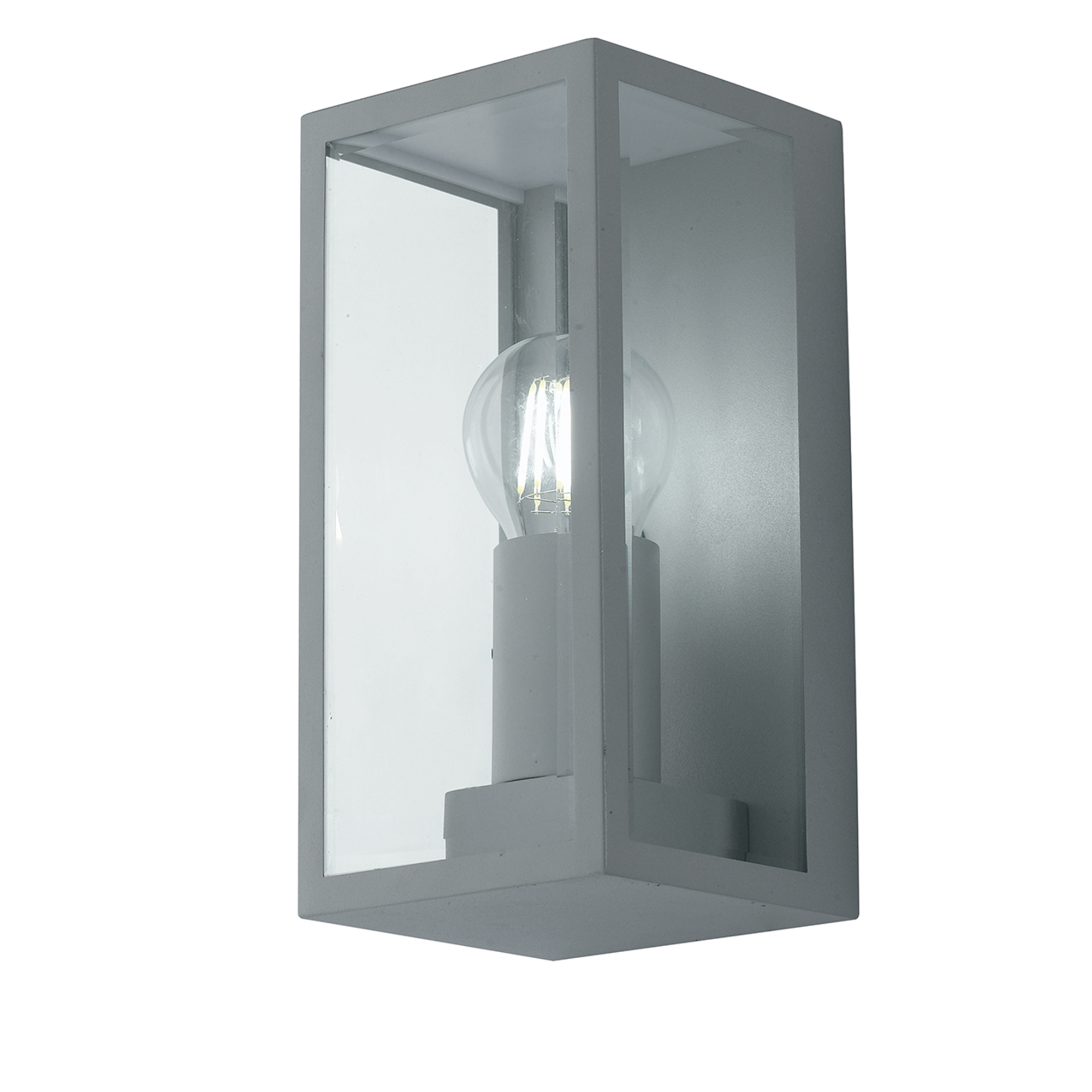 MONDRIAN outdoor wall light in silver metal and glass - Intec