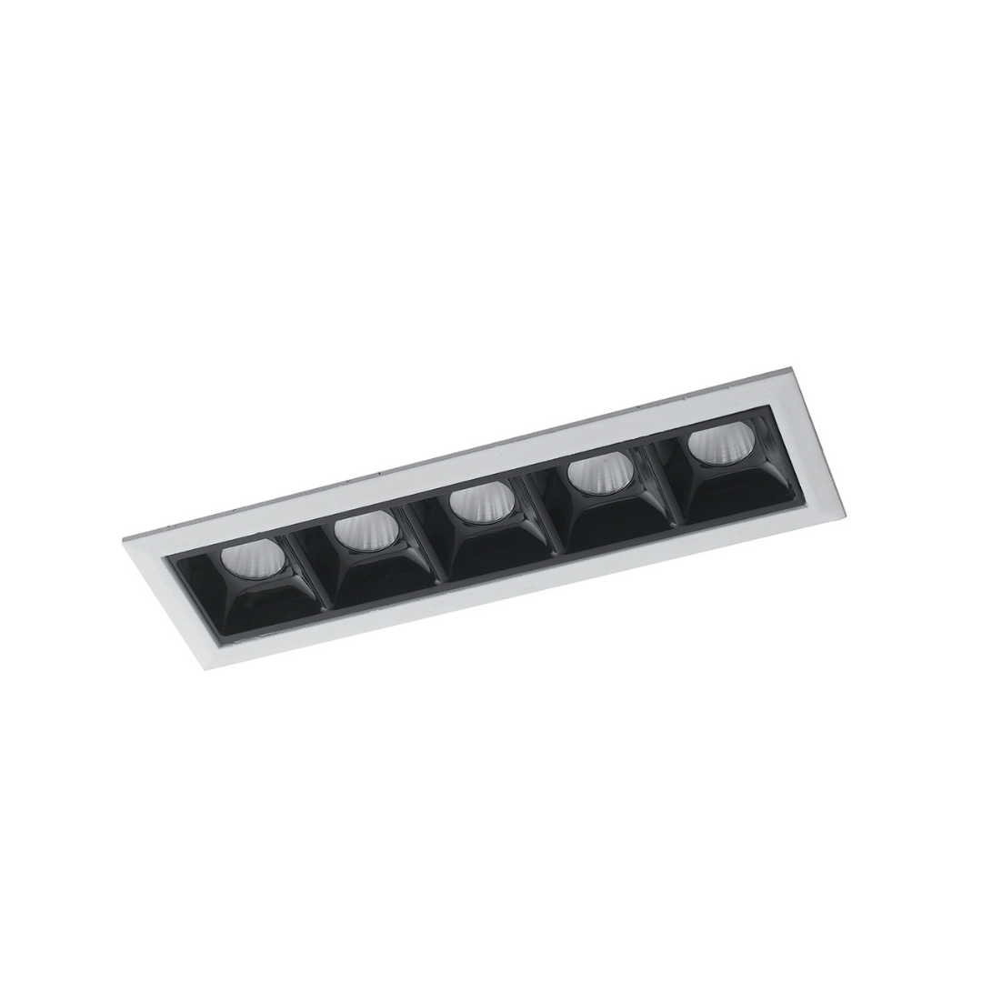 INCASSO LED SINKRO NERO/BIANCO 5X2W 1130LM 4000K 14,7X4,9X4,5CM - Intec