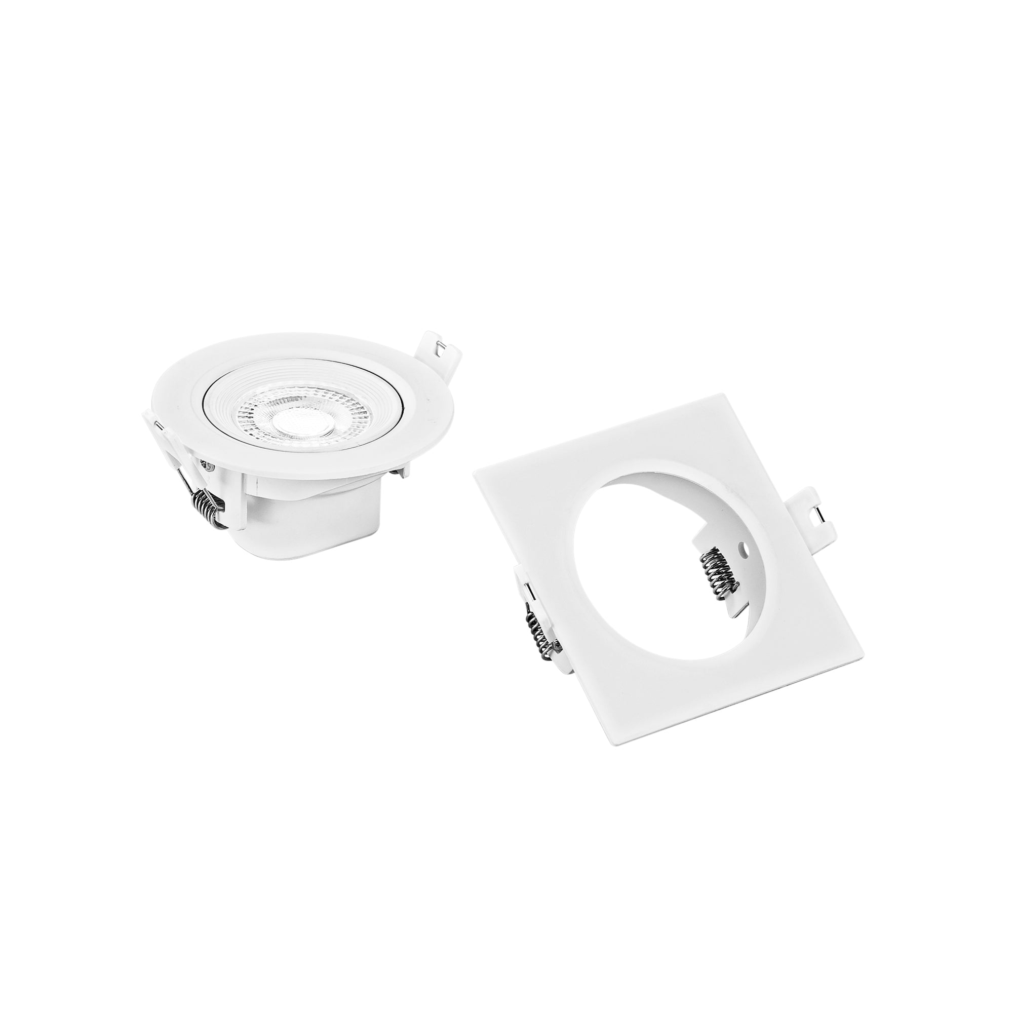 INCASSO LED SNIPER IN FIBRE DI PLASTICA BIANCO 7W 660LM CCT 9,5X9,5X5,3CM - Intec