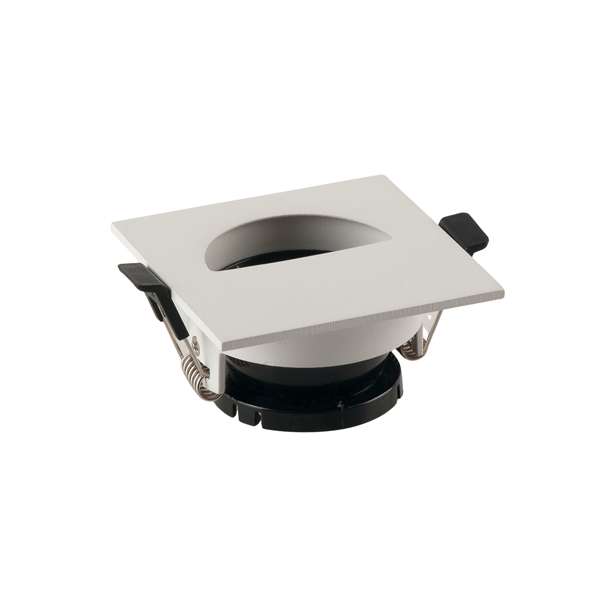 FARETTO A INCASSO STENOS ORIENTABILE BIANCO QUADRATO FORO MEZZA LUNA 8,5X8,5X4,2CM - Intec