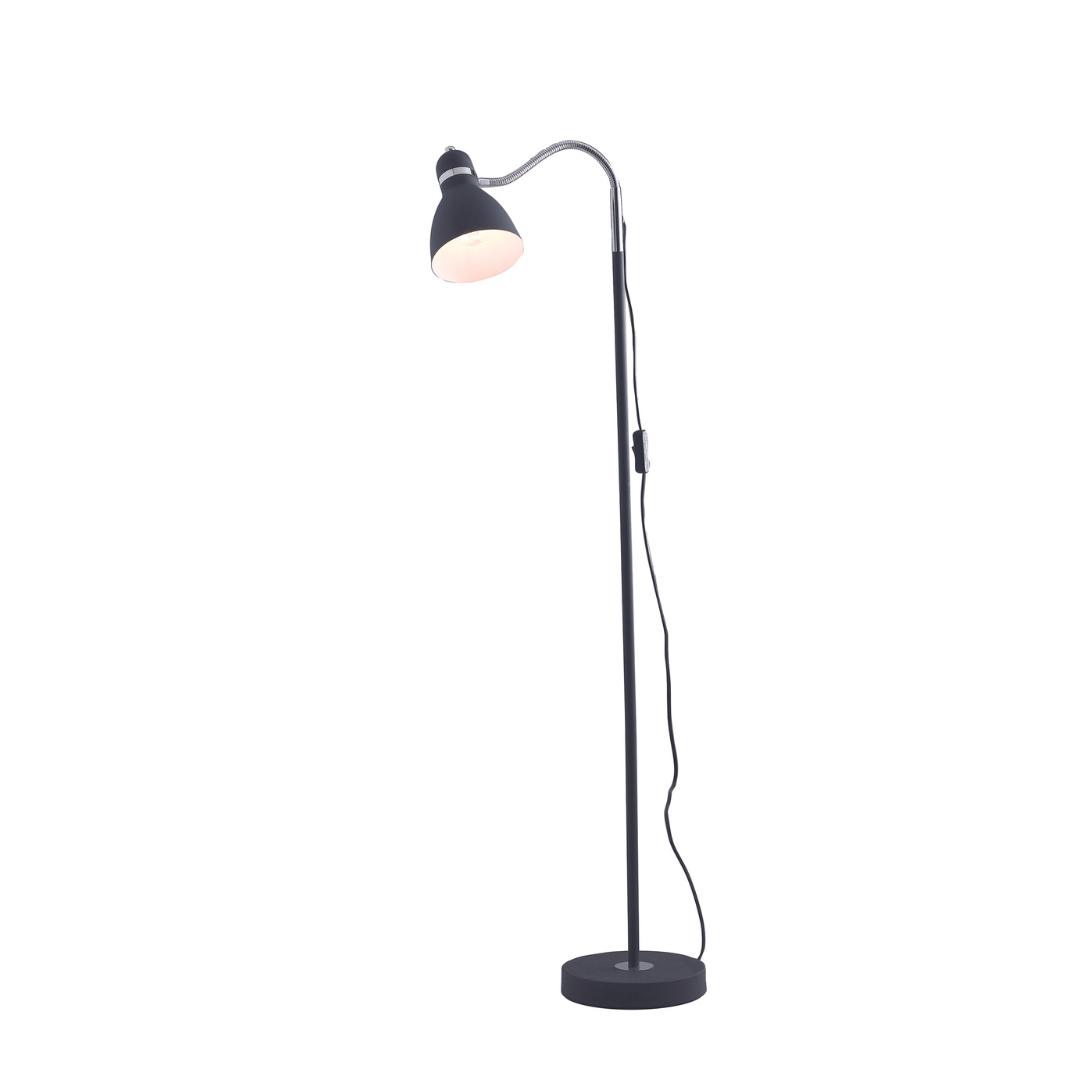 PEOPLE floor lamp in black metal with adjustable diffuser - Luce Ambiente e Design