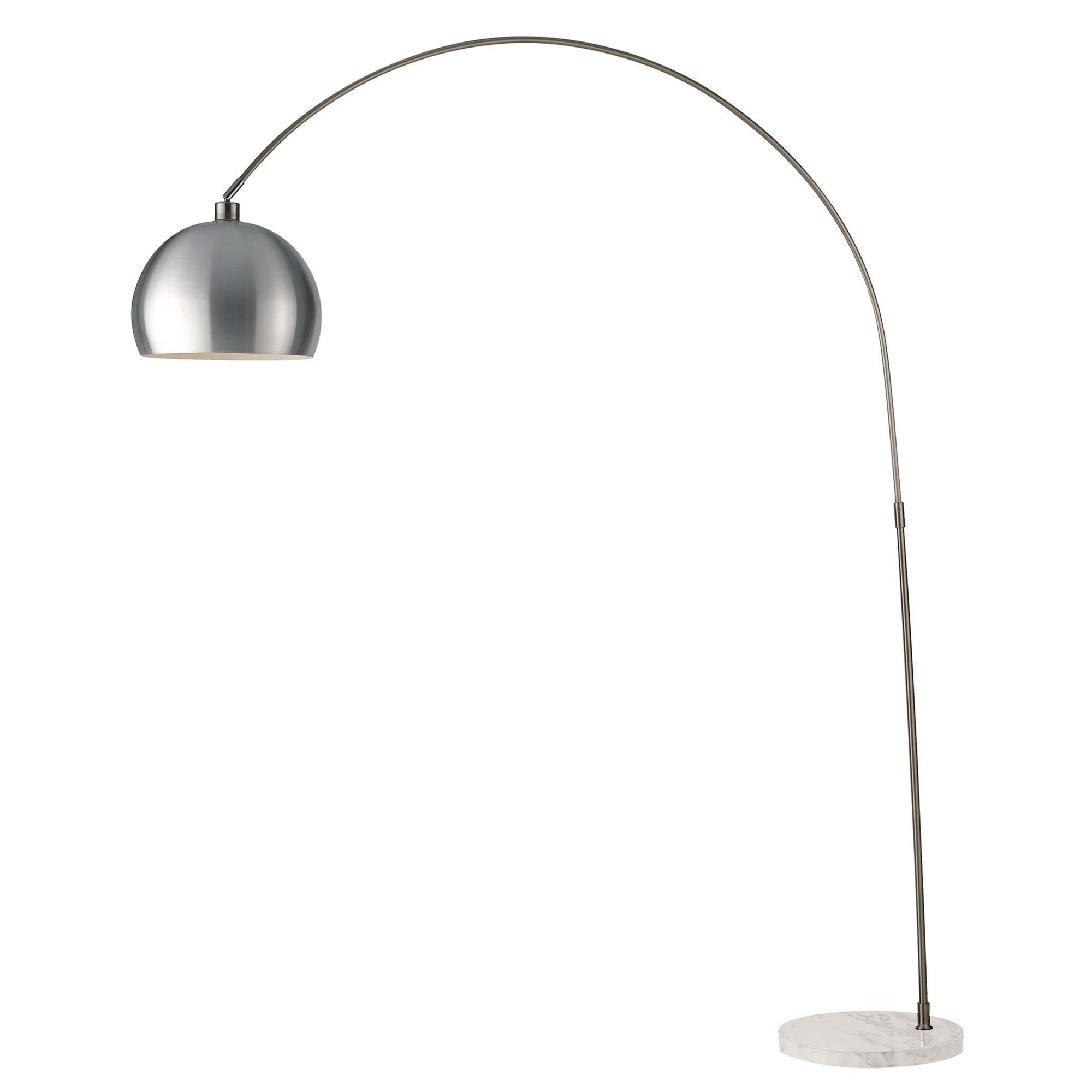 PLAZA floor lamp with marble base and nickel diffuser h200 cm - Luce Ambiente e Design