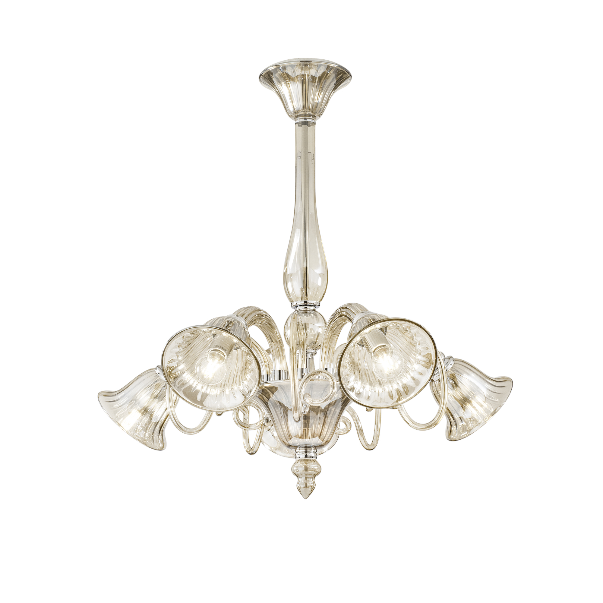 LAMPADARIO POSEIDON CHAMPAGNE 5XE14 72X65CM - Luce Ambiente e Design
