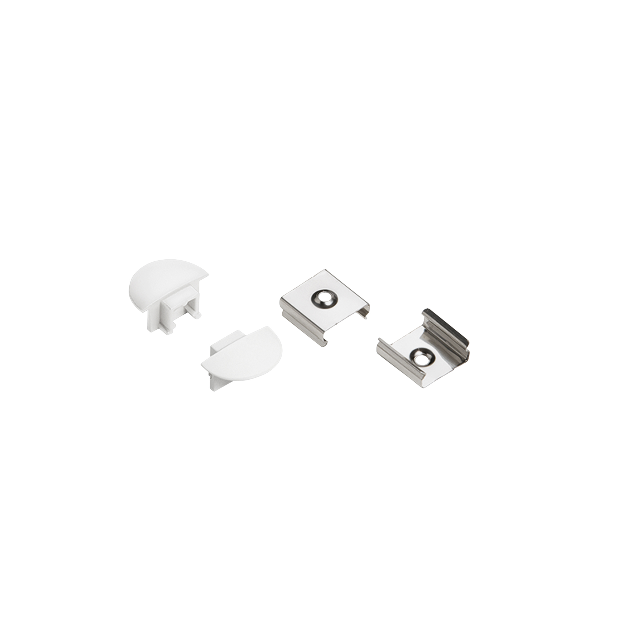 Kit 2 pcs white end caps for BERLINO profile - Intec
