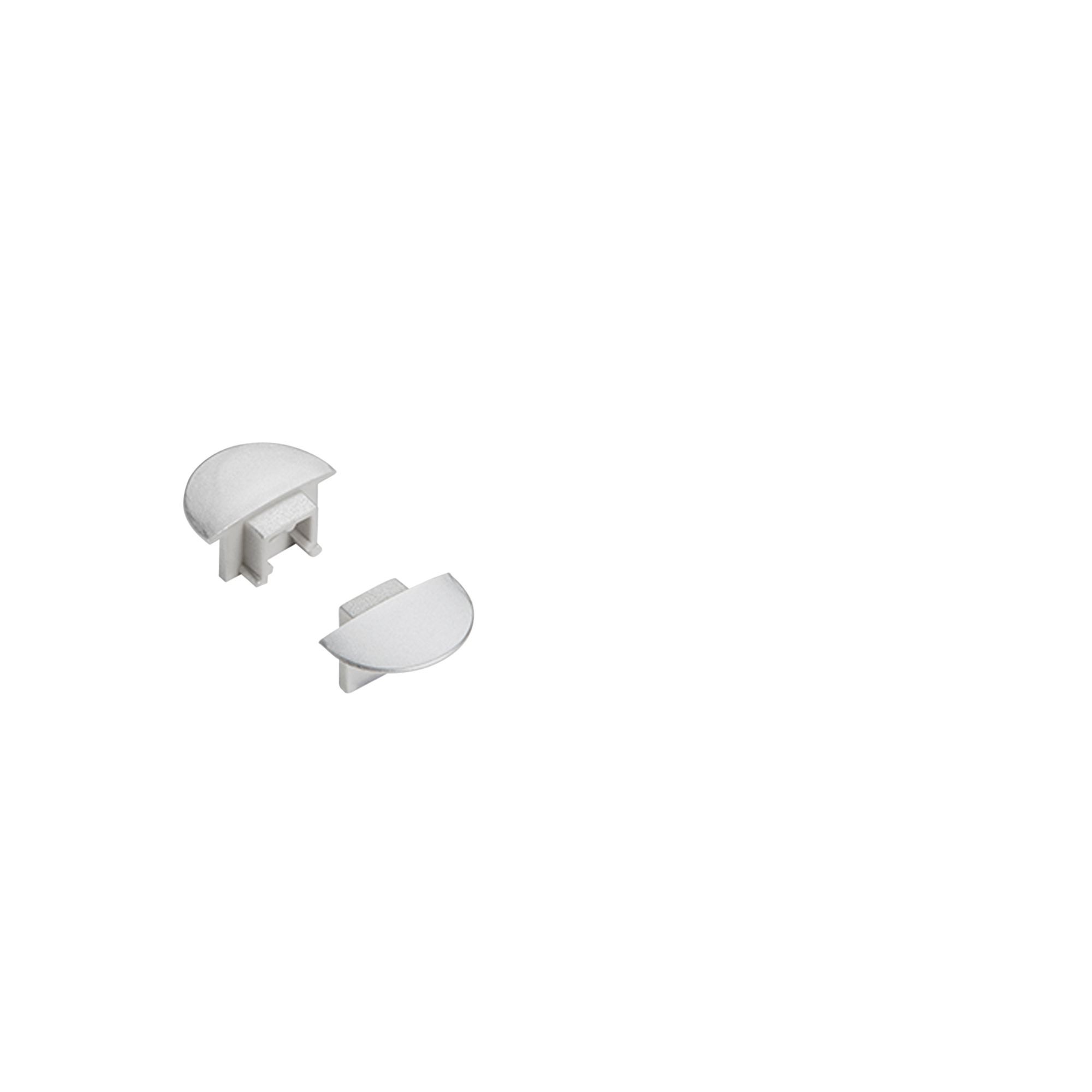 Kit 2 pcs silver end caps for BERLINO profile - Intec