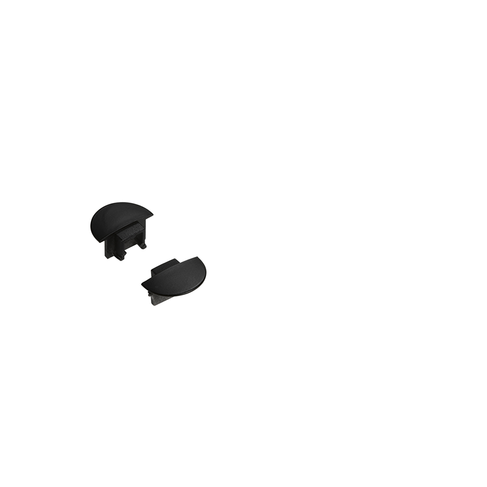 Kit 2 pcs black end caps for BERLINO profile - Intec