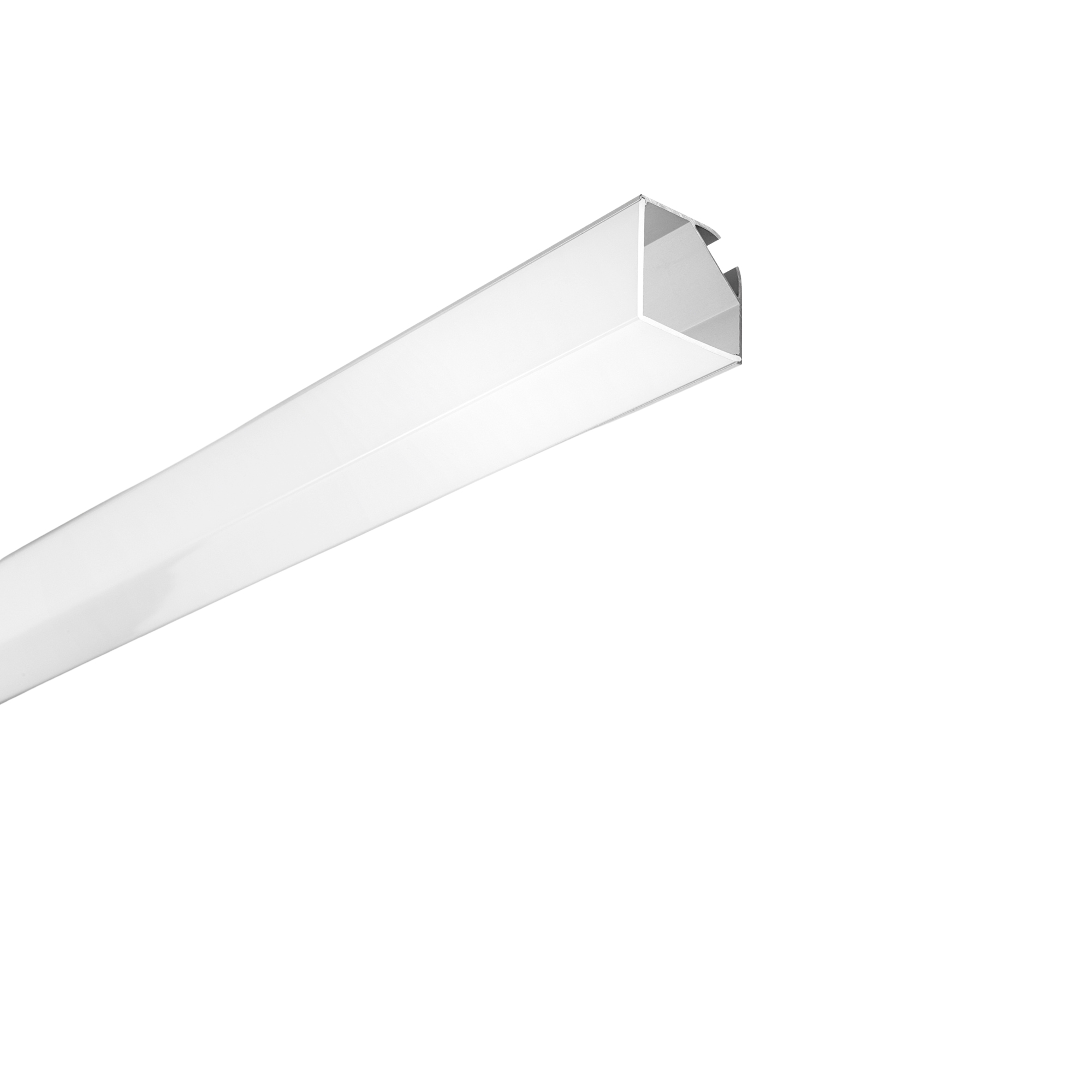 PROFILO DORIK ALLUMINIO DIFFUSORE ANGOLARE CON TAPPI E STAFFETTE INCLUSI 200X2,97X2,97CM - Intec