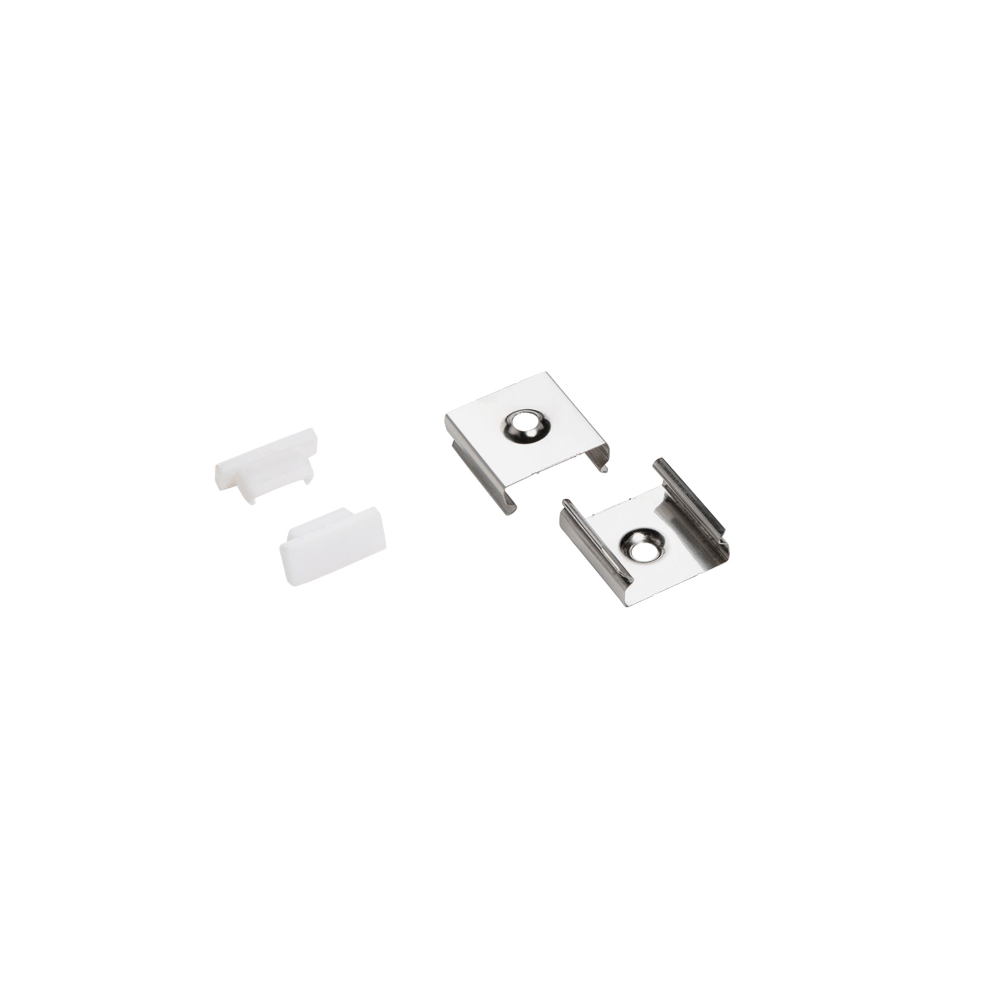 Kit of 2 end caps for white LINEA profile - Intec