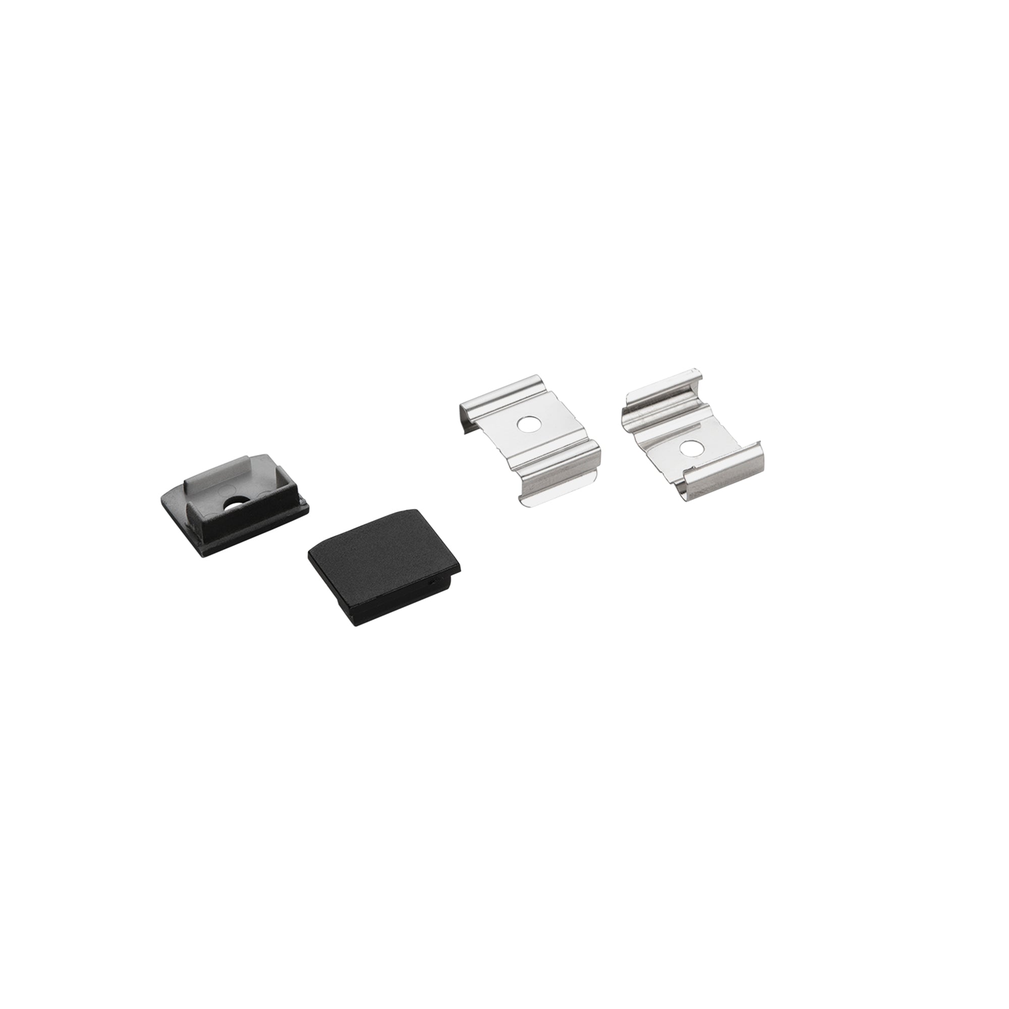 Kit of 2 end caps for black LINEA profile - Intec