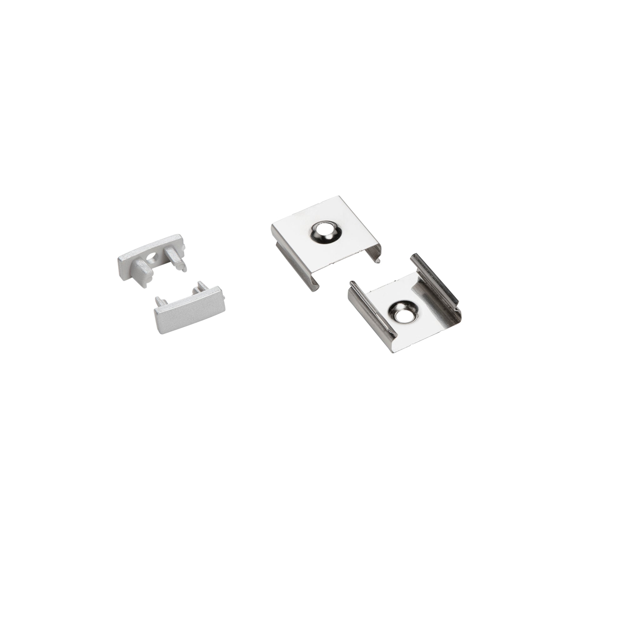 Kit of 2 end caps for white MILANO profile - Intec