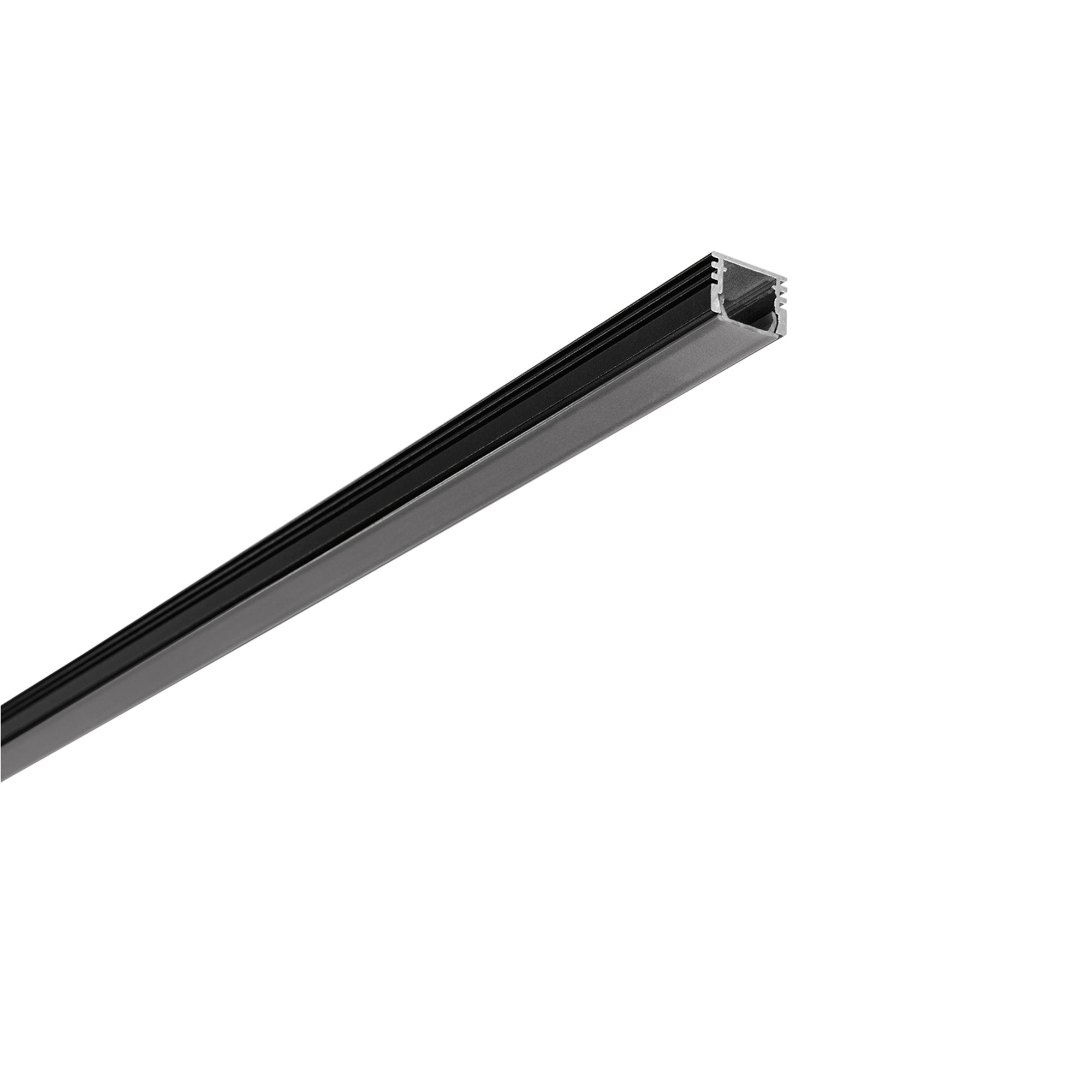 PROFILO ROMA NERO DIFFUSORE NERO CON TAPPI E STAFFETTE INCLUSI 200X1,7X1,2CM - Intec