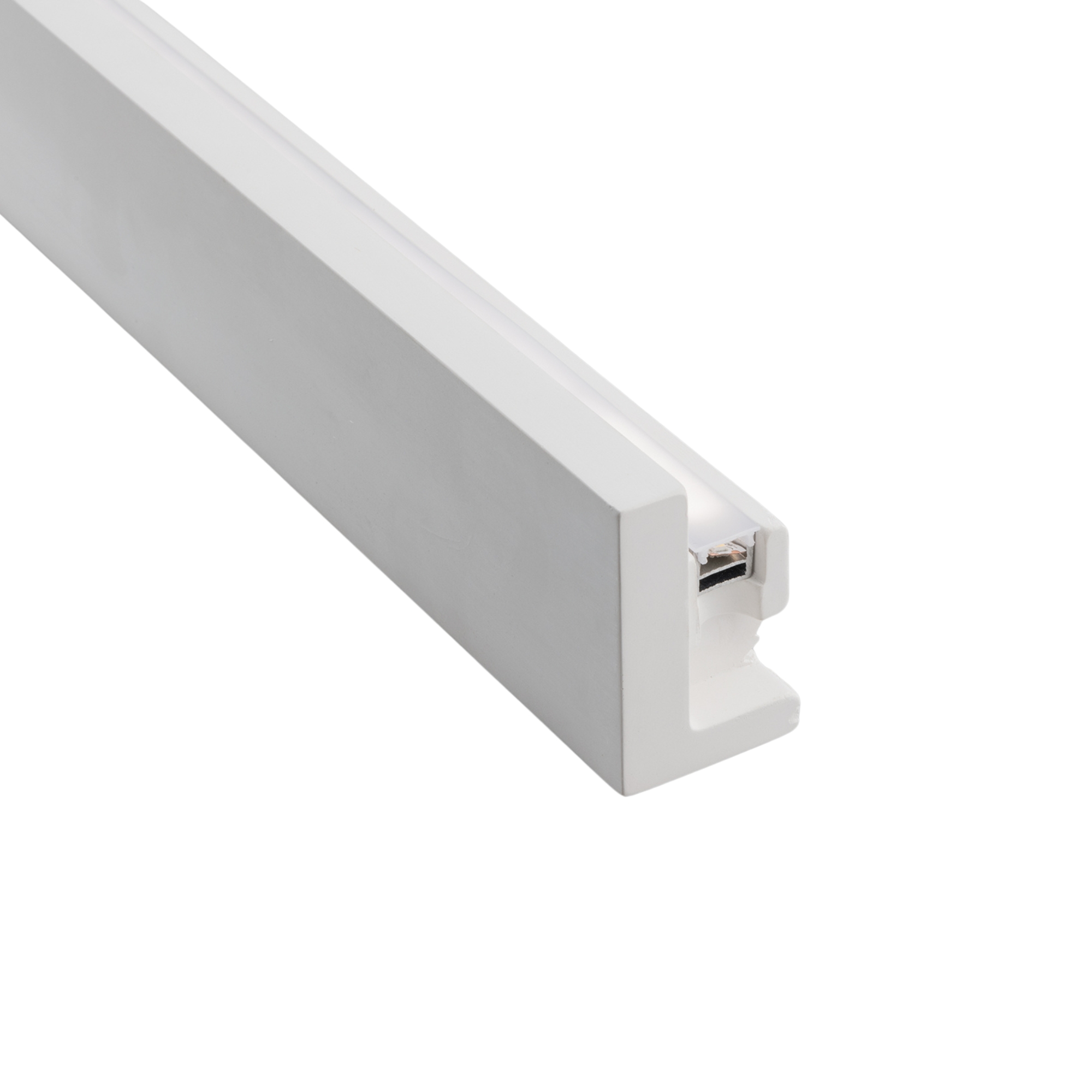 PROFILO MONO BIANCO PER LED A EMISSIONE SINGOLA CON DIFFUSORE 100X4X6,5CM - Intec