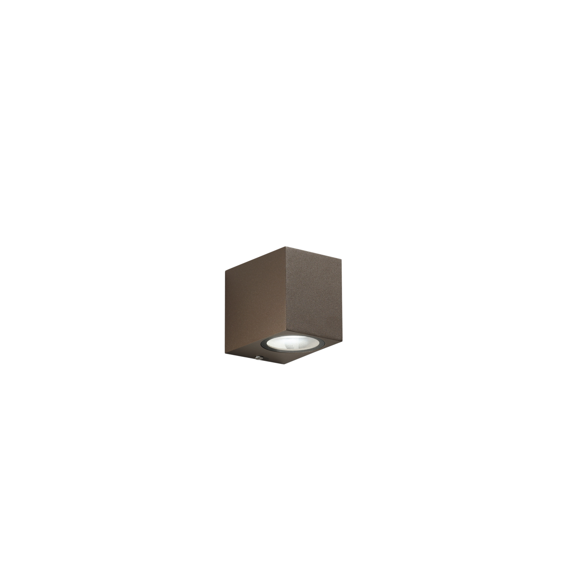 QUBO outdoor wall light in bronze aluminum h 80 mm - Intec