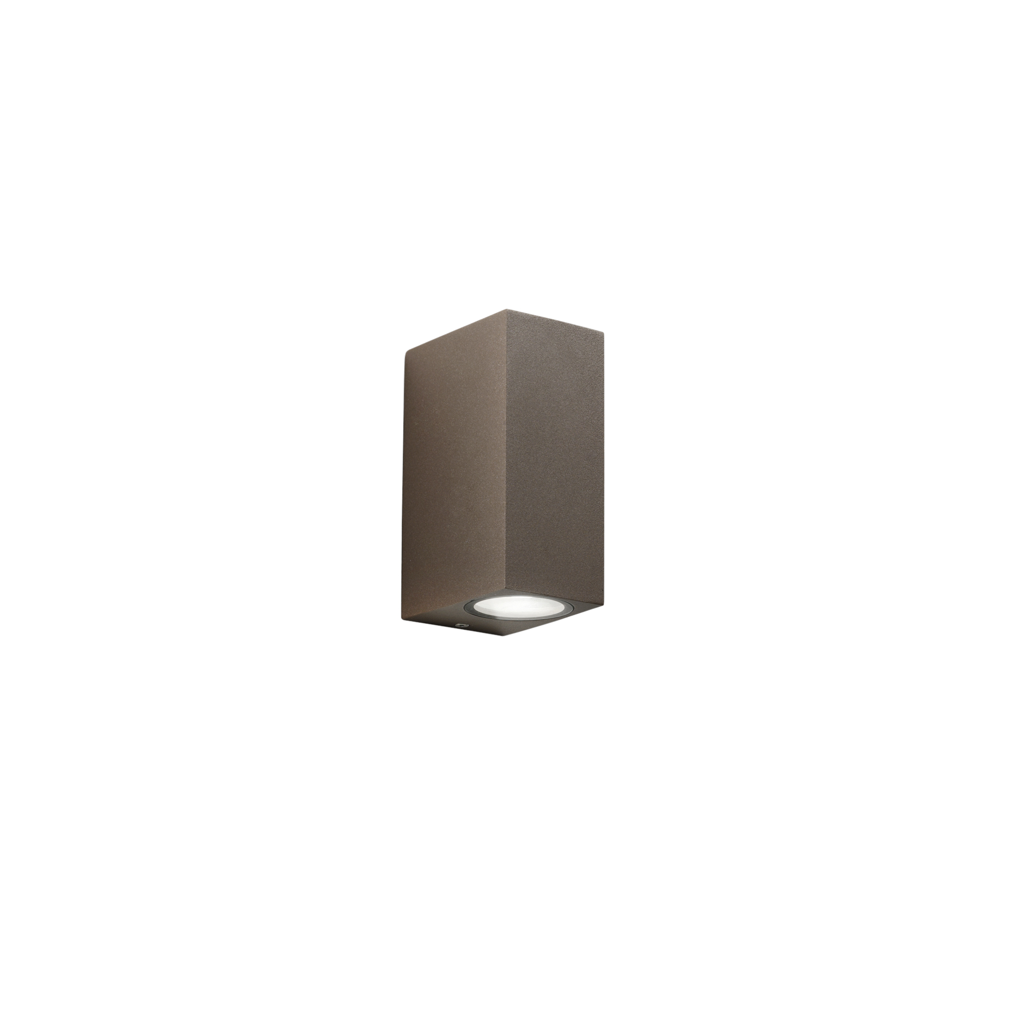 QUBO outdoor wall light in bronze aluminum with dual-emission light h 151 mm - Intec