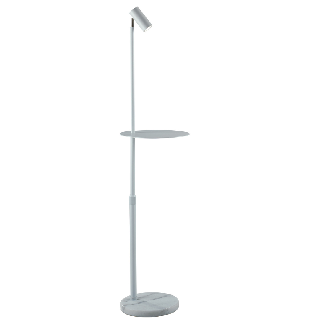 RELAX floor lamp in white metal with adjustable light point and adjustable support shelf - Luce Ambiente e Design