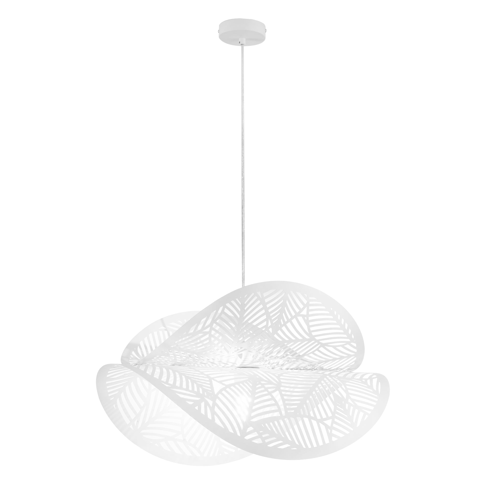 SOSPENSIONE RHEI-LEAF BIANCA DOPPIO DIFFUSORE 1XE27 60X33X150CM - Luce Ambiente e Design