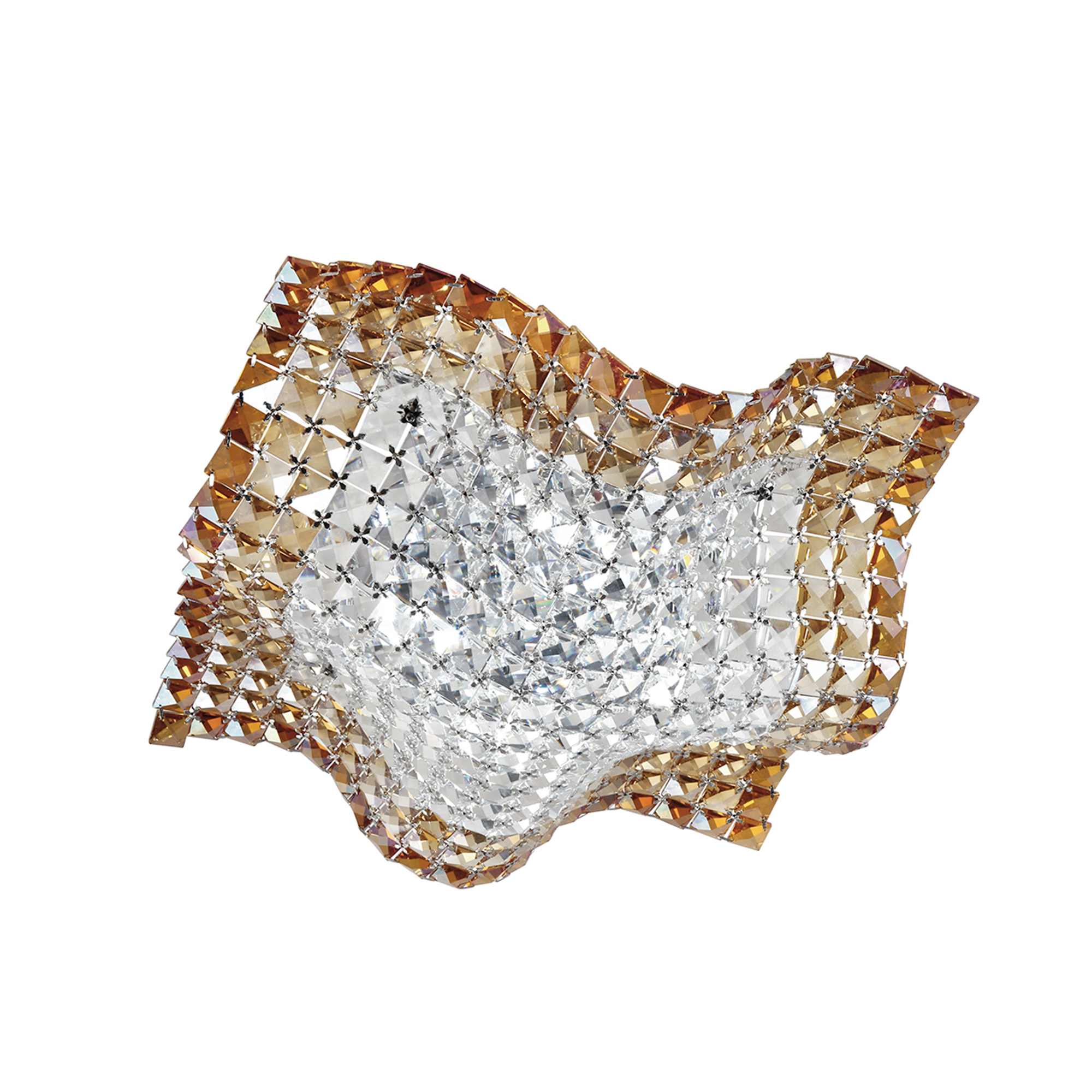 PLAFONIERA RUMBA TRASPARENTI/AMBRA 4XG9 44X44X12CM - Luce Ambiente e Design