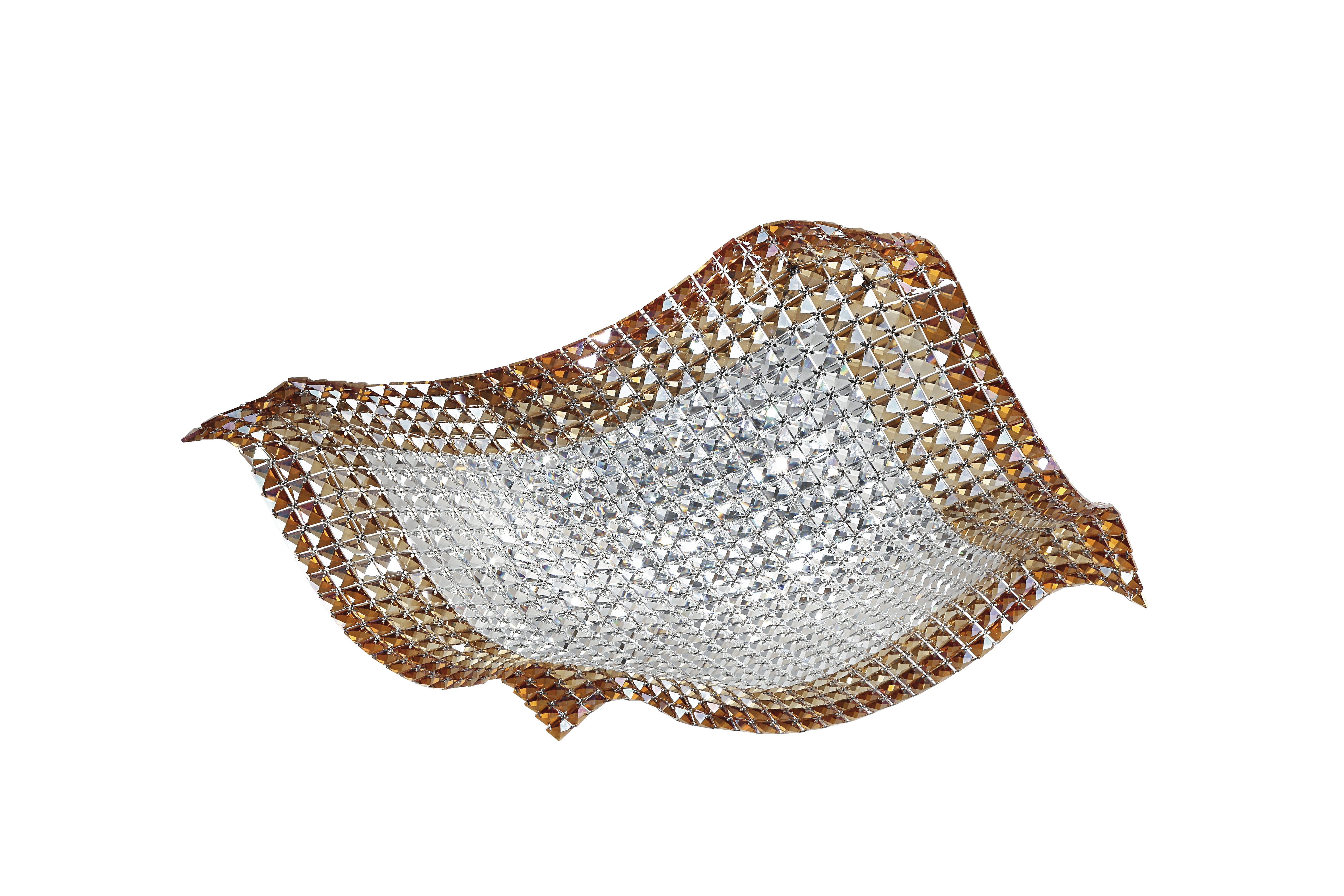 PLAFONIERA RUMBA TRASPARENTI/AMBRA 9XG9 72X72X16CM - Luce Ambiente e Design