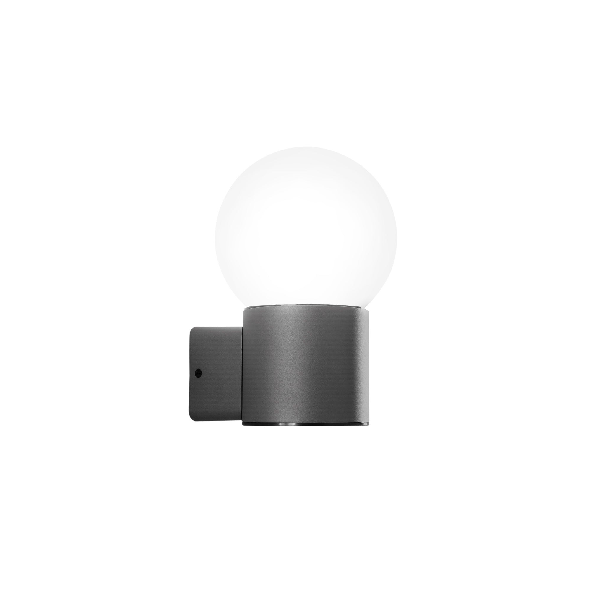 SKITTLE outdoor wall light in anthracite aluminum with spherical diffuser - Intec