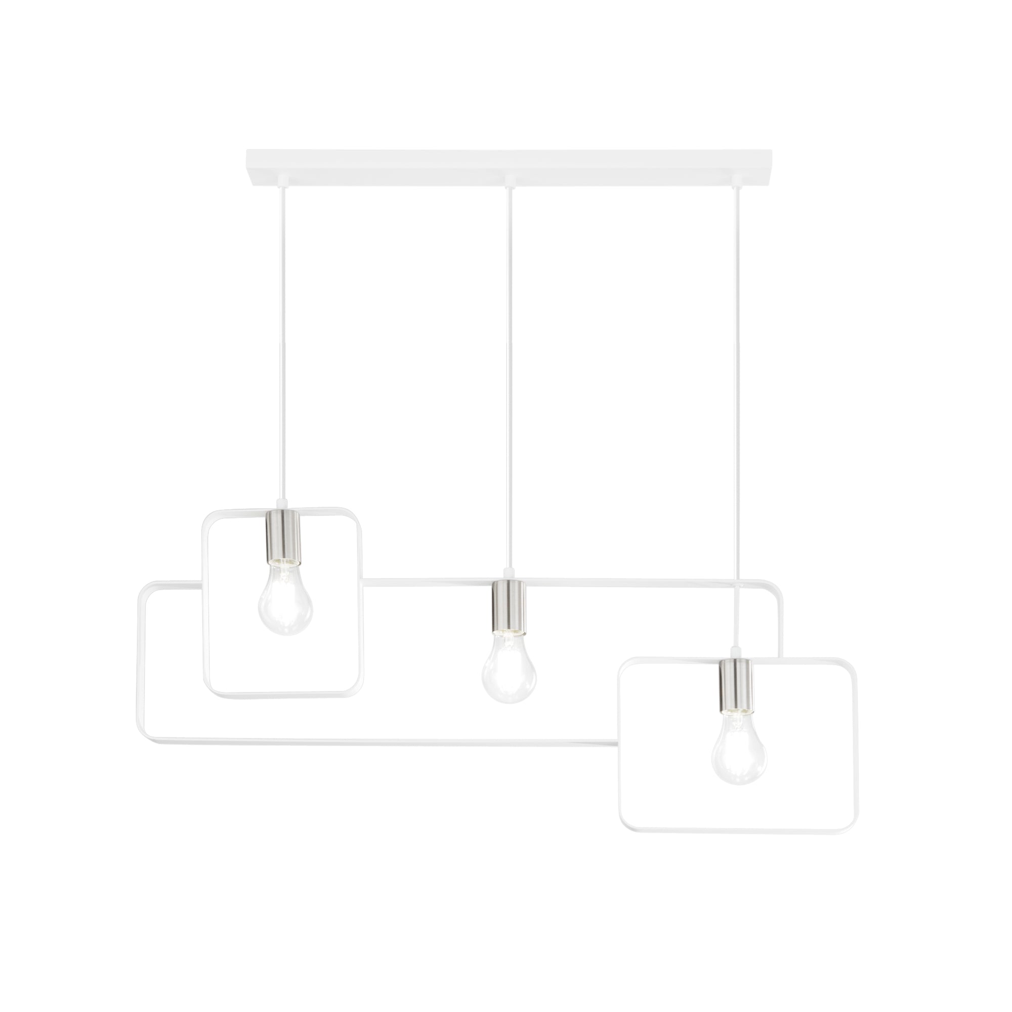 SOSPENSIONE SMITH BIANCA/NICKEL 3XE27 88,5X150CM - Luce Ambiente e Design