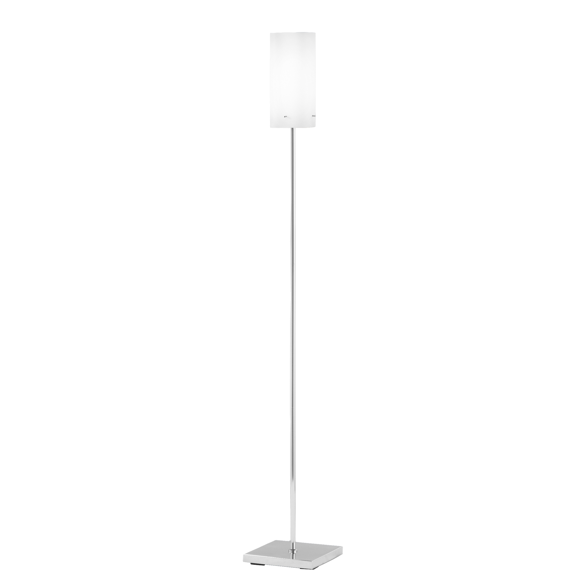 Floor lamp in chrome metal with white glass diffuser - Luce Ambiente e Design
