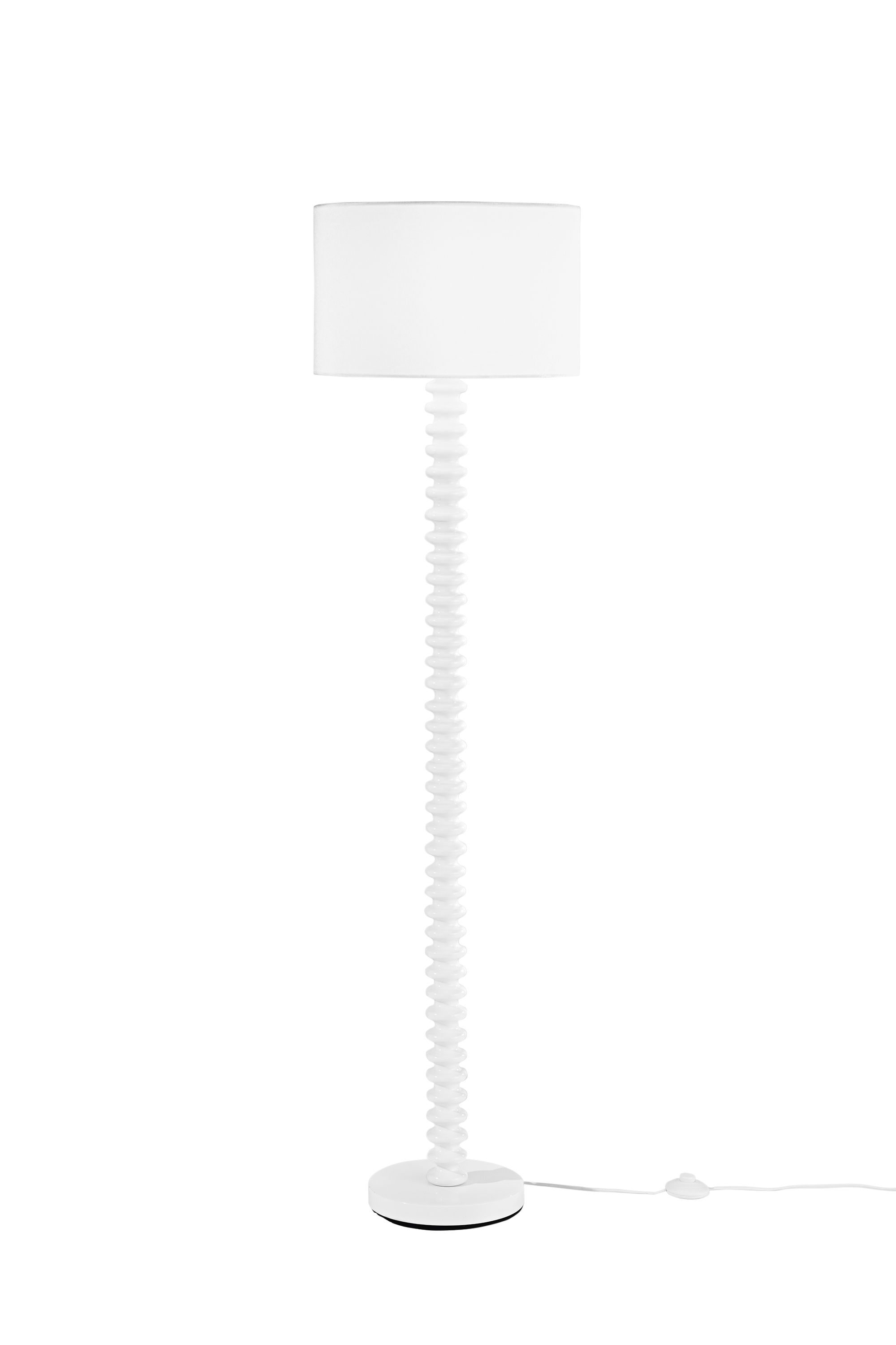 SULTAN floor lamp with white metal base and fabric shade - Luce Ambiente e Design