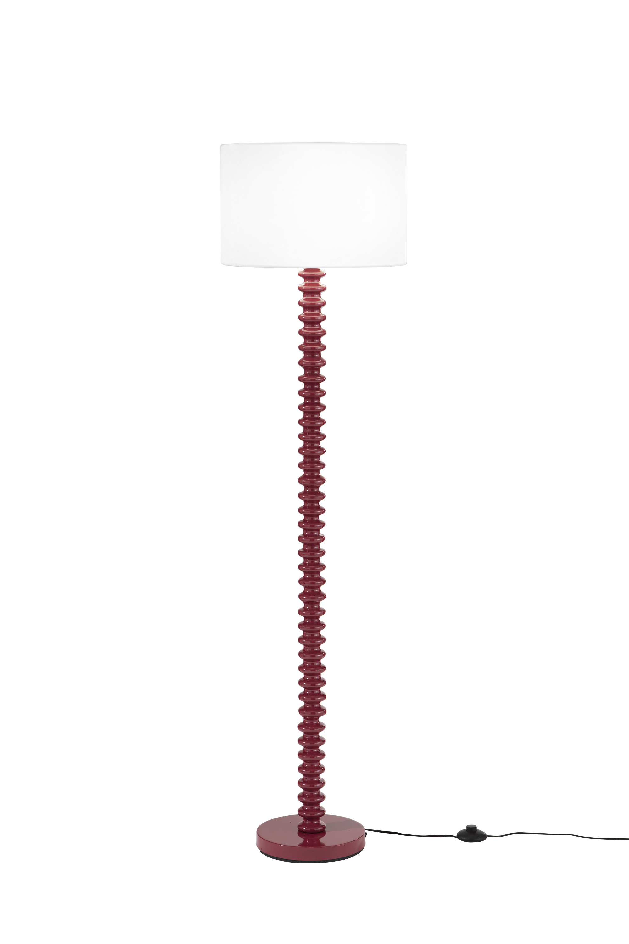 SULTAN floor lamp with red metal base and fabric shade - Luce Ambiente e Design