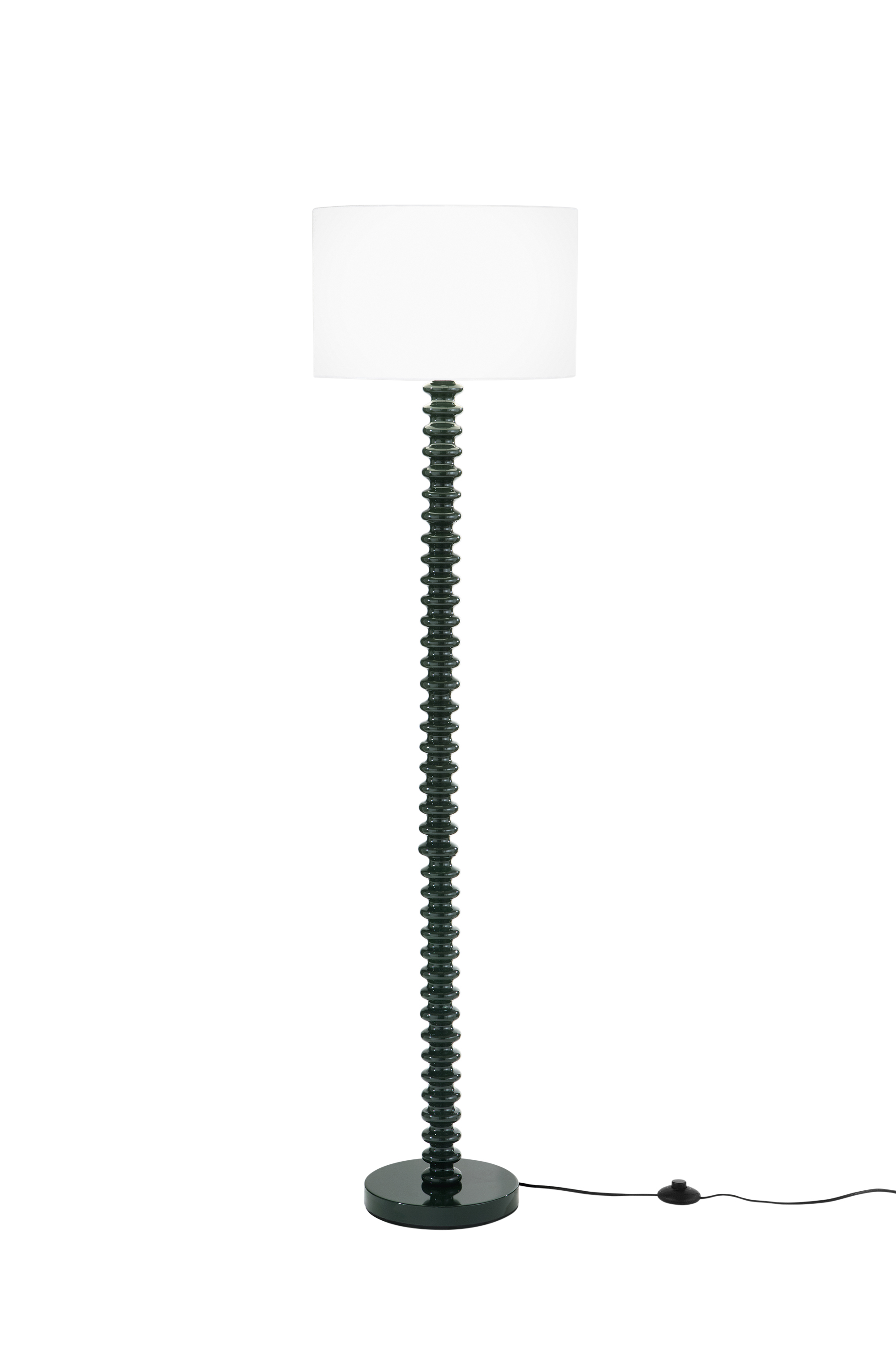 SULTAN floor lamp with green metal base and fabric shade - Luce Ambiente e Design