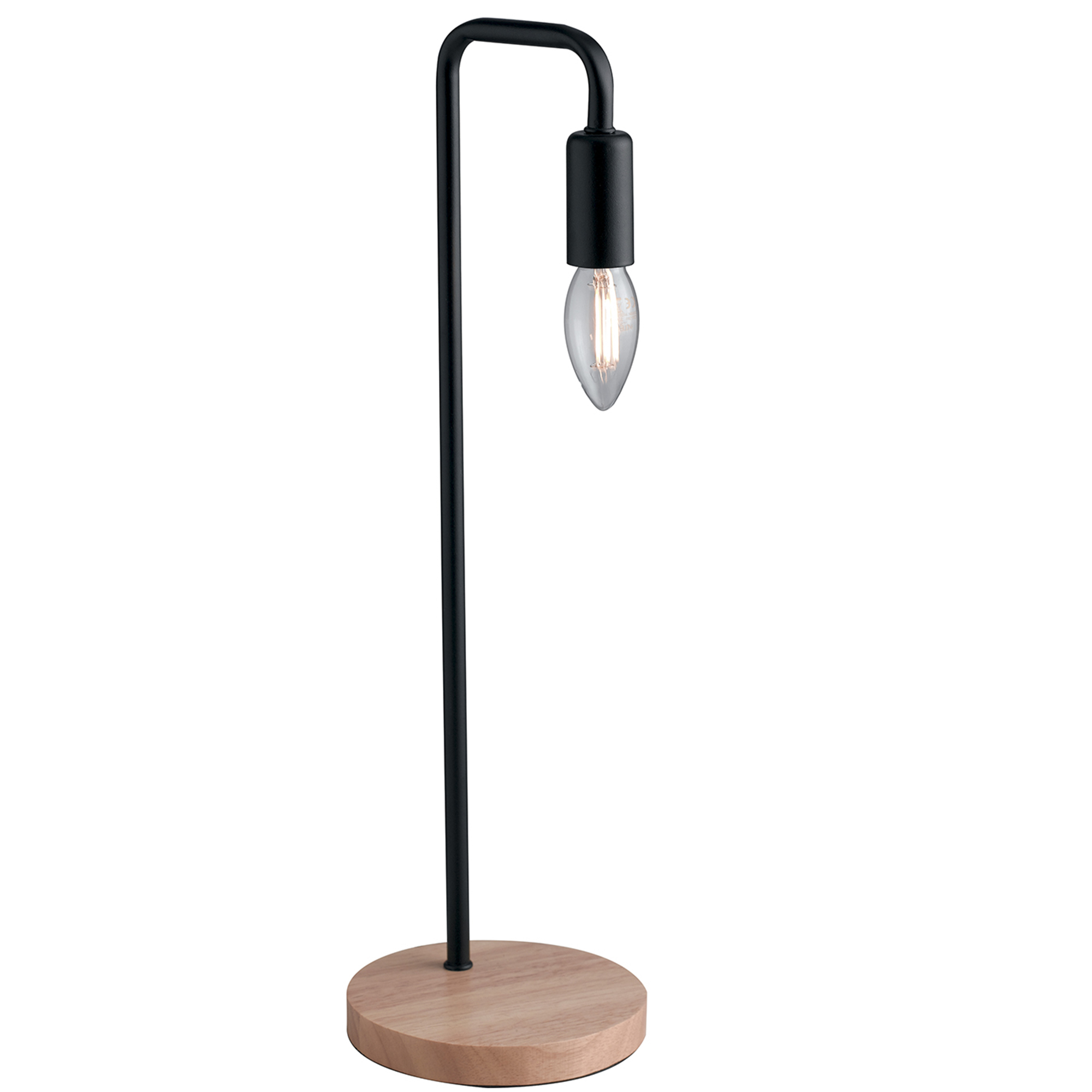 LUME SUSHI NERO CON LEGNO NATURALE 1XE14 14X45CM - Luce Ambiente e Design