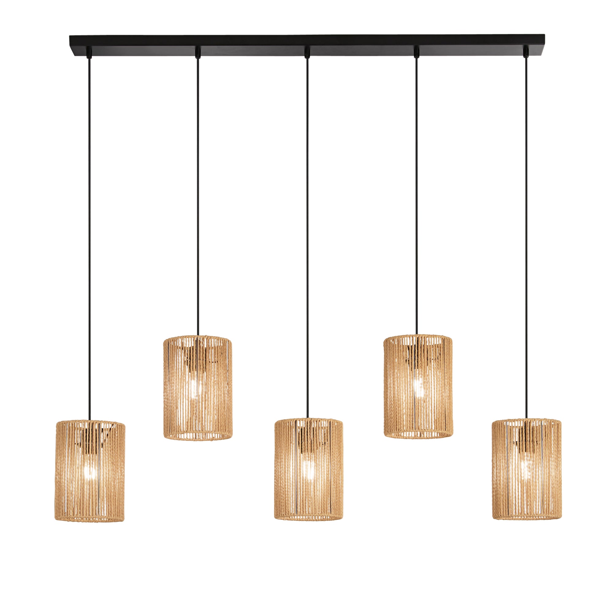 SOSPENSIONE TROPIKANA LEGNO 5XE27 115X23,5X176CM - Luce Ambiente e Design