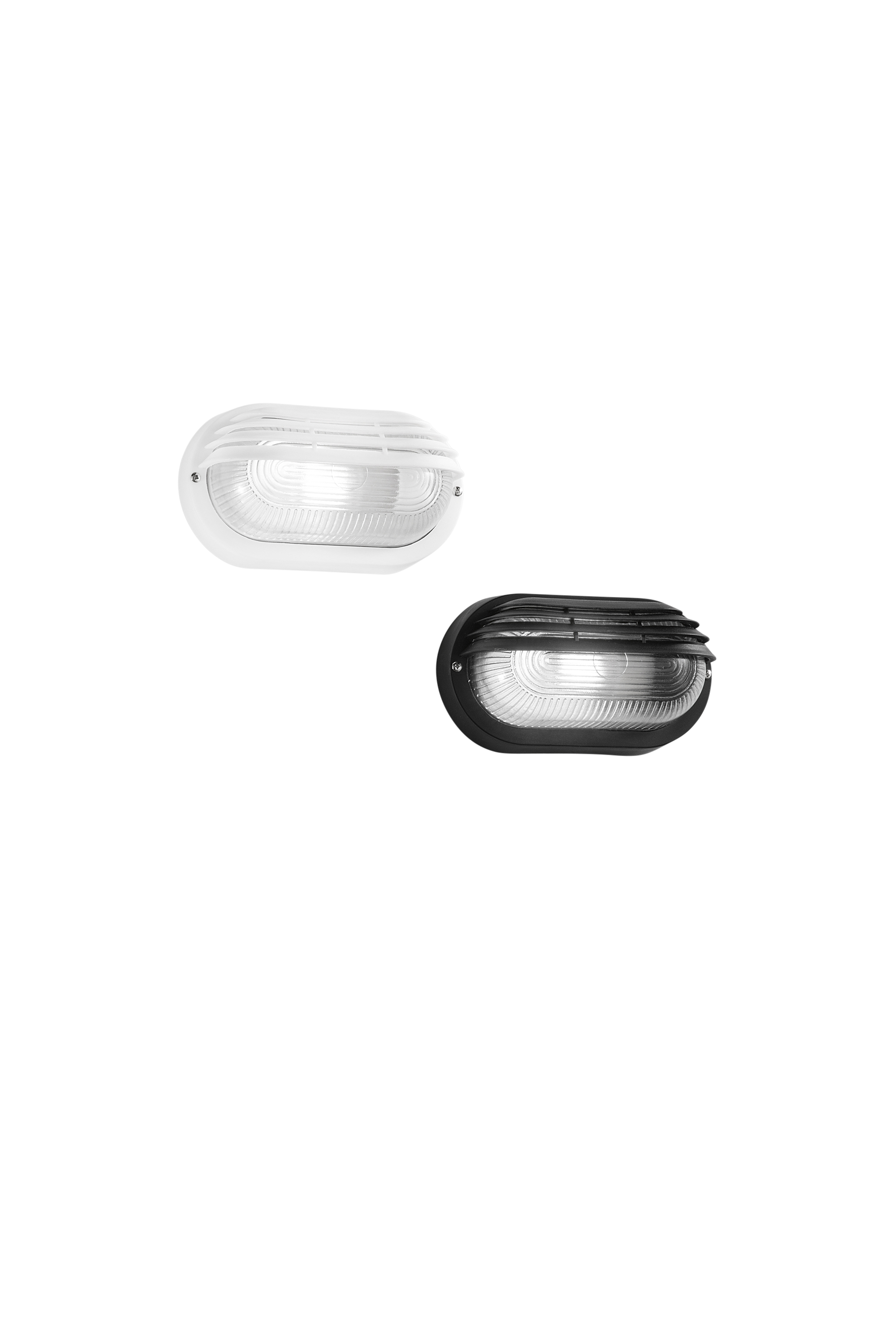 APPLIQUE TURTLE BIANCA OVALE CON PALPEBRA IN VETRO IP54 1XE27 175X95X100MM - Intec