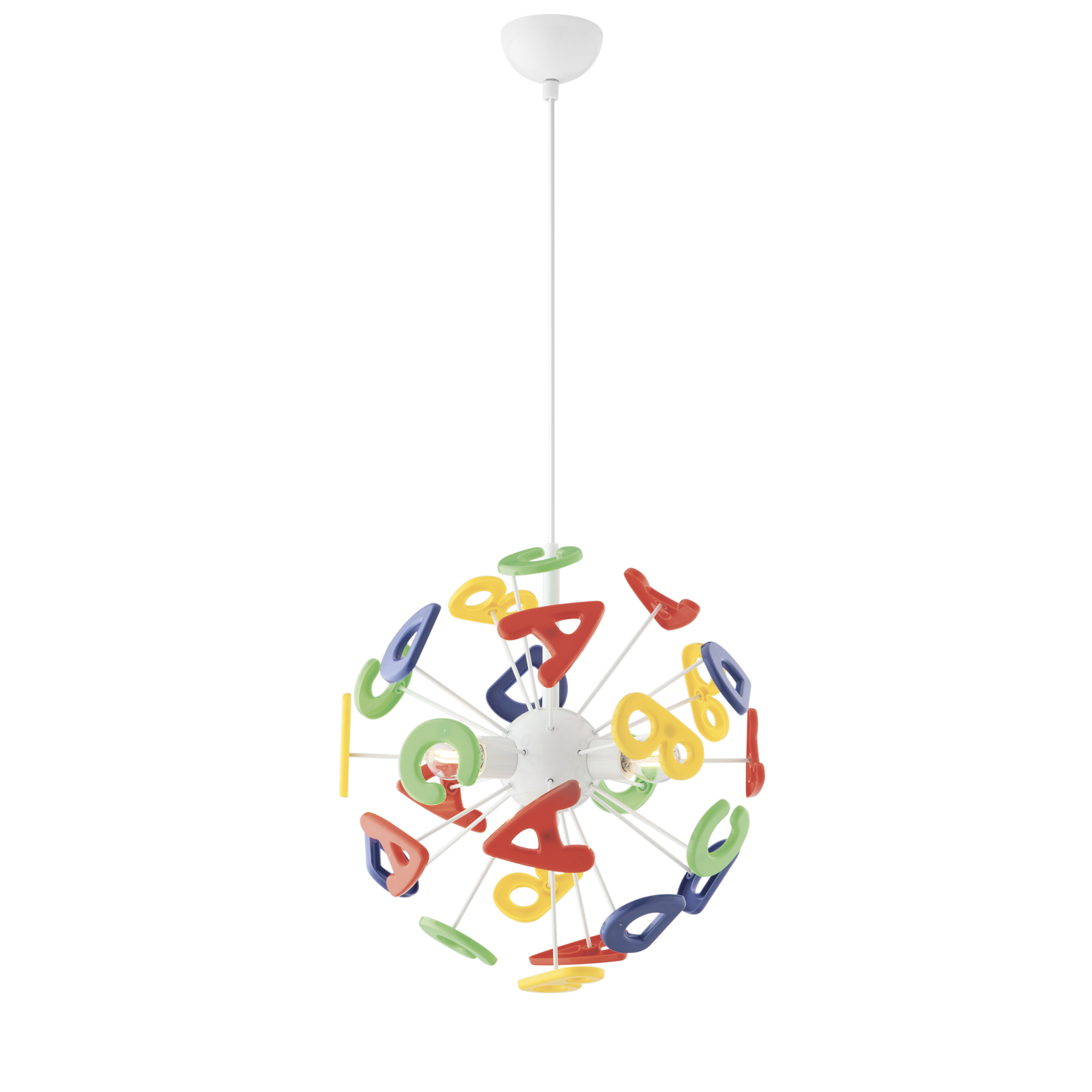 SOSPENSIONE LETTERINE COLORATA 3XE14 41X41X100CM - Luce Ambiente e Design