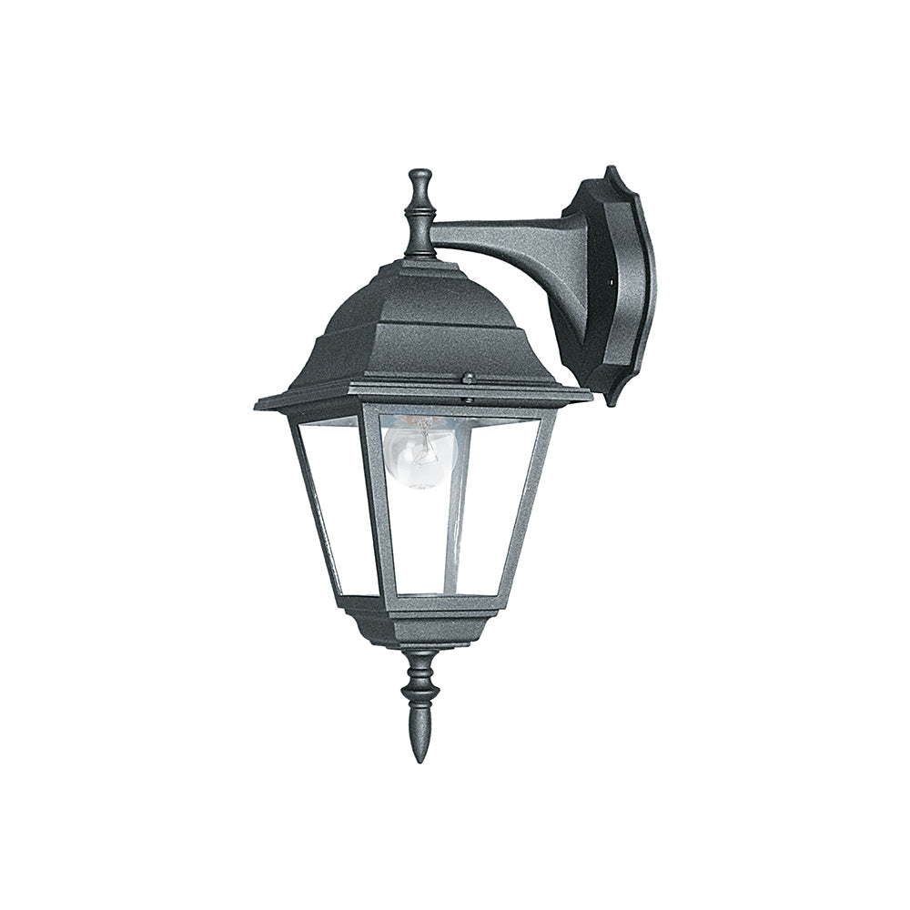 APPLIQUE DOWN ROMA NERA 1XE27 IP44 19,5X35X14,6CM - Intec