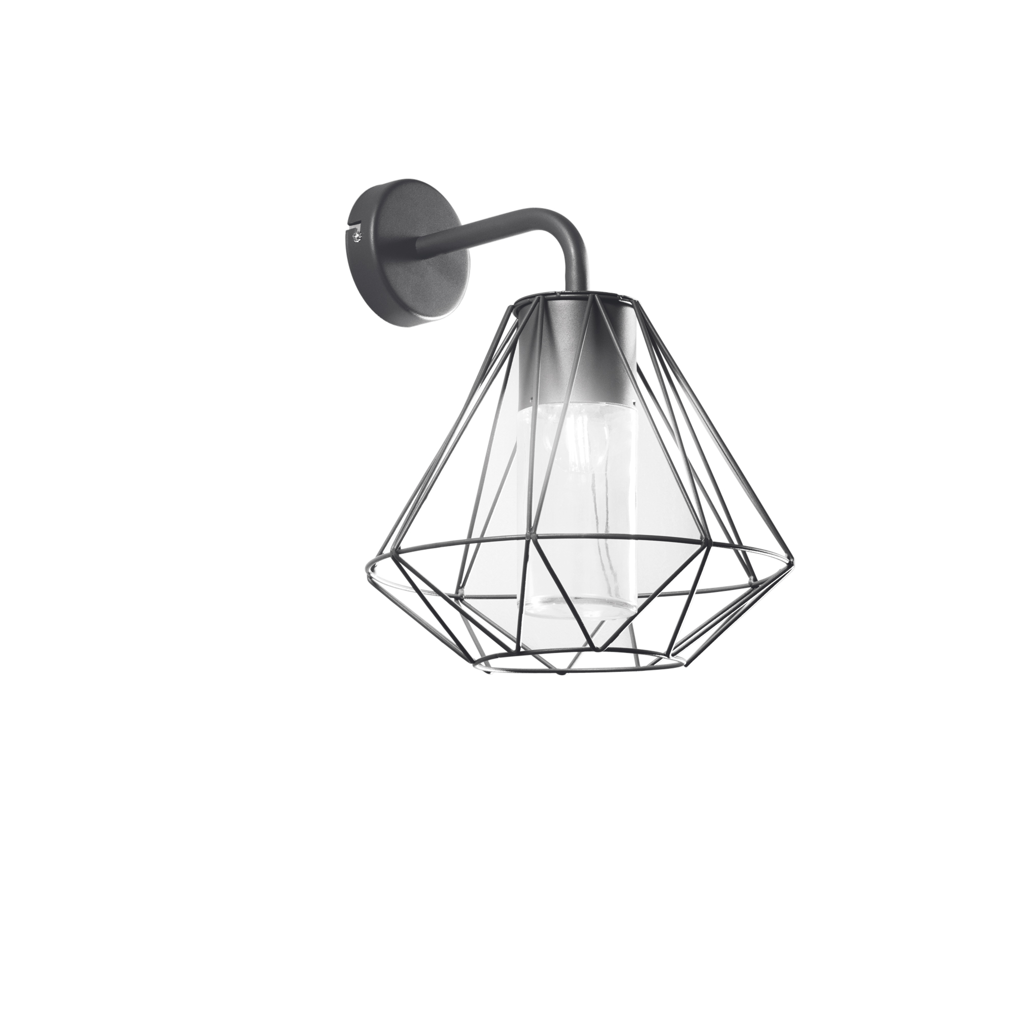 MANDALA outdoor wall light in anthracite metal with glass diffuser - Intec