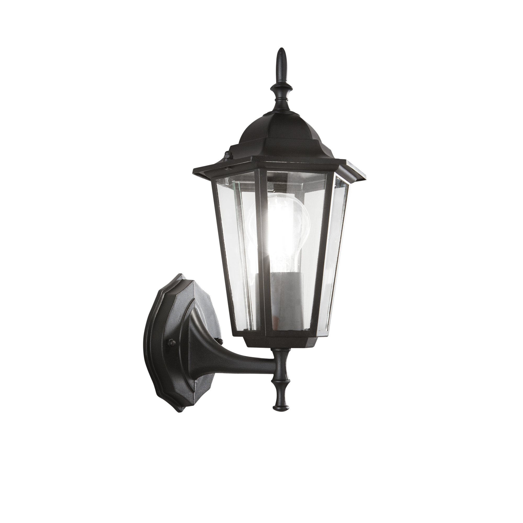 MILANO outdoor wall light in black aluminum with glass diffuser IP44 - Intec
