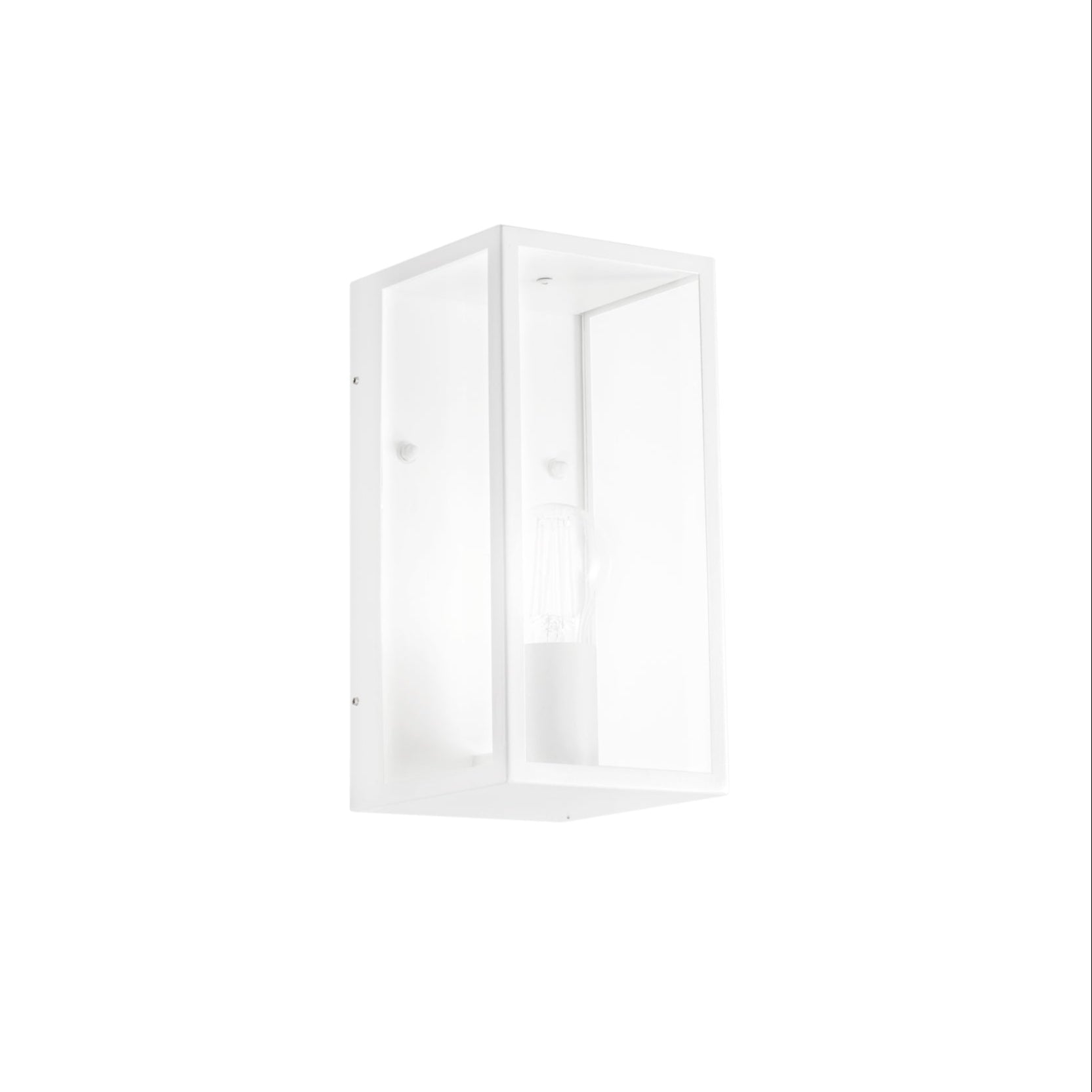MIRAGE outdoor wall light in white metal with glass diffuser - Intec