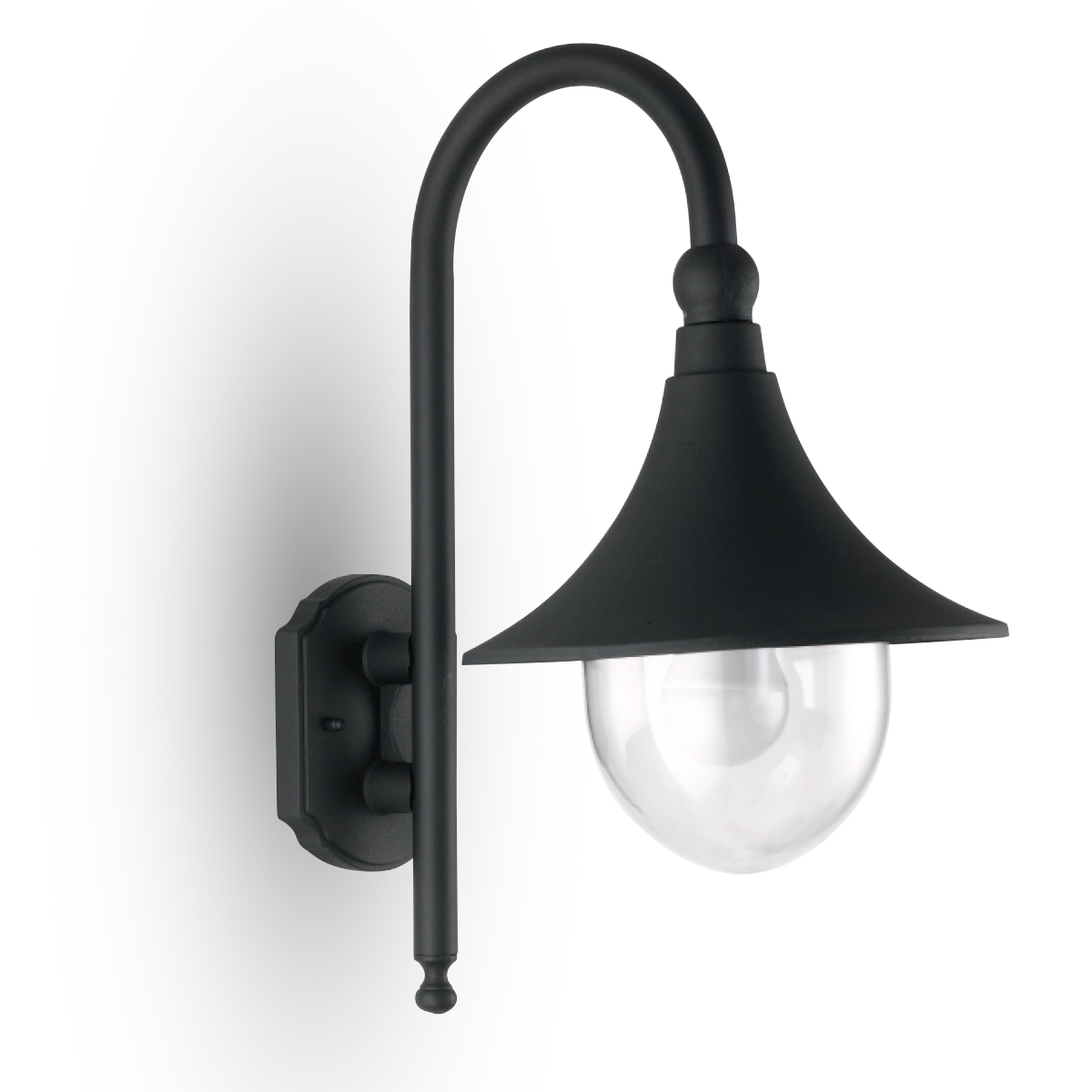 PAVIA outdoor wall light in black aluminum - Intec